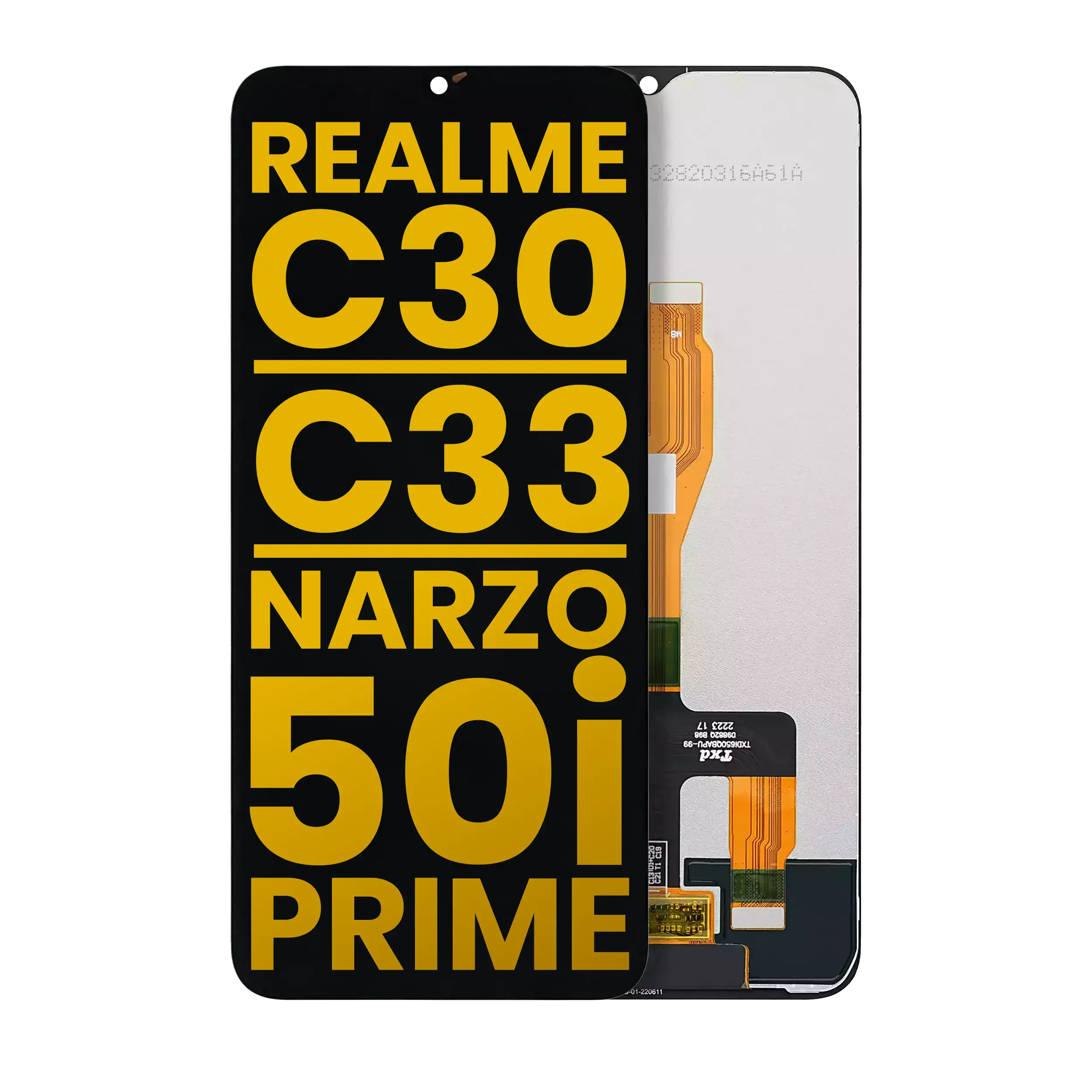 Display ohne Rahmen für Realme C33/C30/Narzo 50i Prime (Refurbished)
