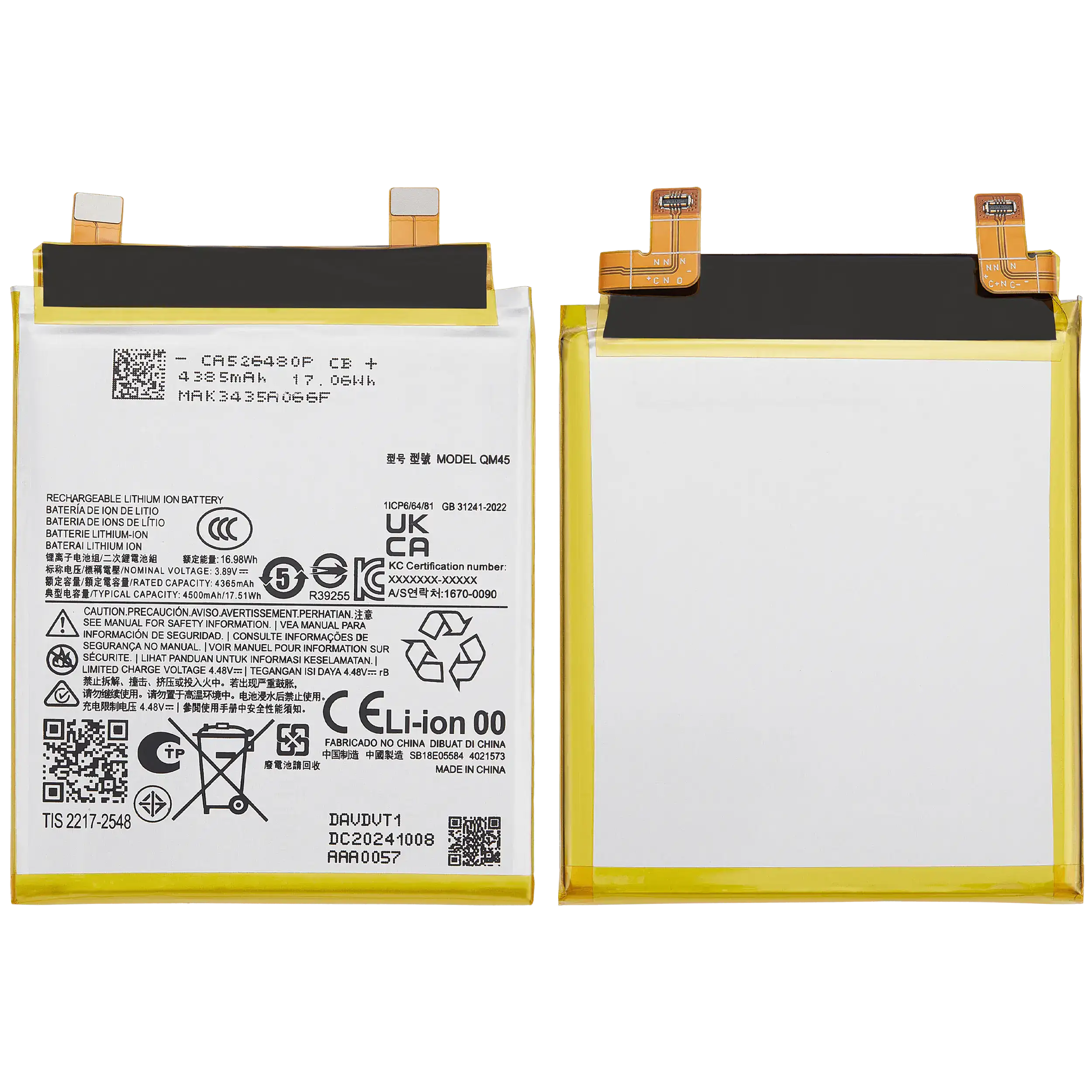 Replacement battery for Motorola Moto Edge 50 Pro (XT2403 / 2024) (QM45)