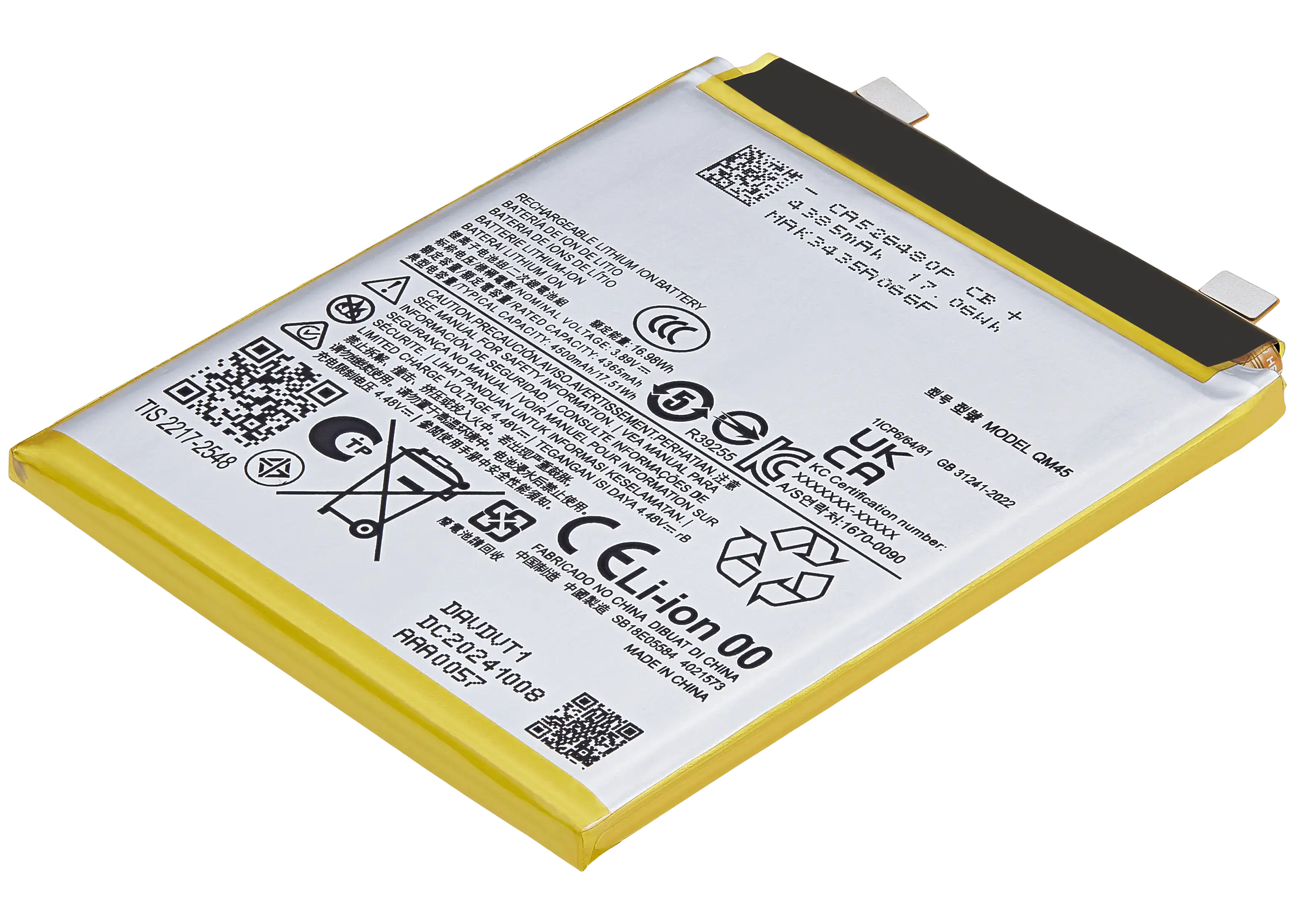 Replacement battery for Motorola Moto Edge 50 Pro (XT2403 / 2024) (QM45)