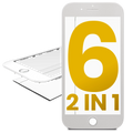 2-in-1 (Frontglas + Rahmen vormontiert) für iPhone 6 (2er-Pack) (Weiß)