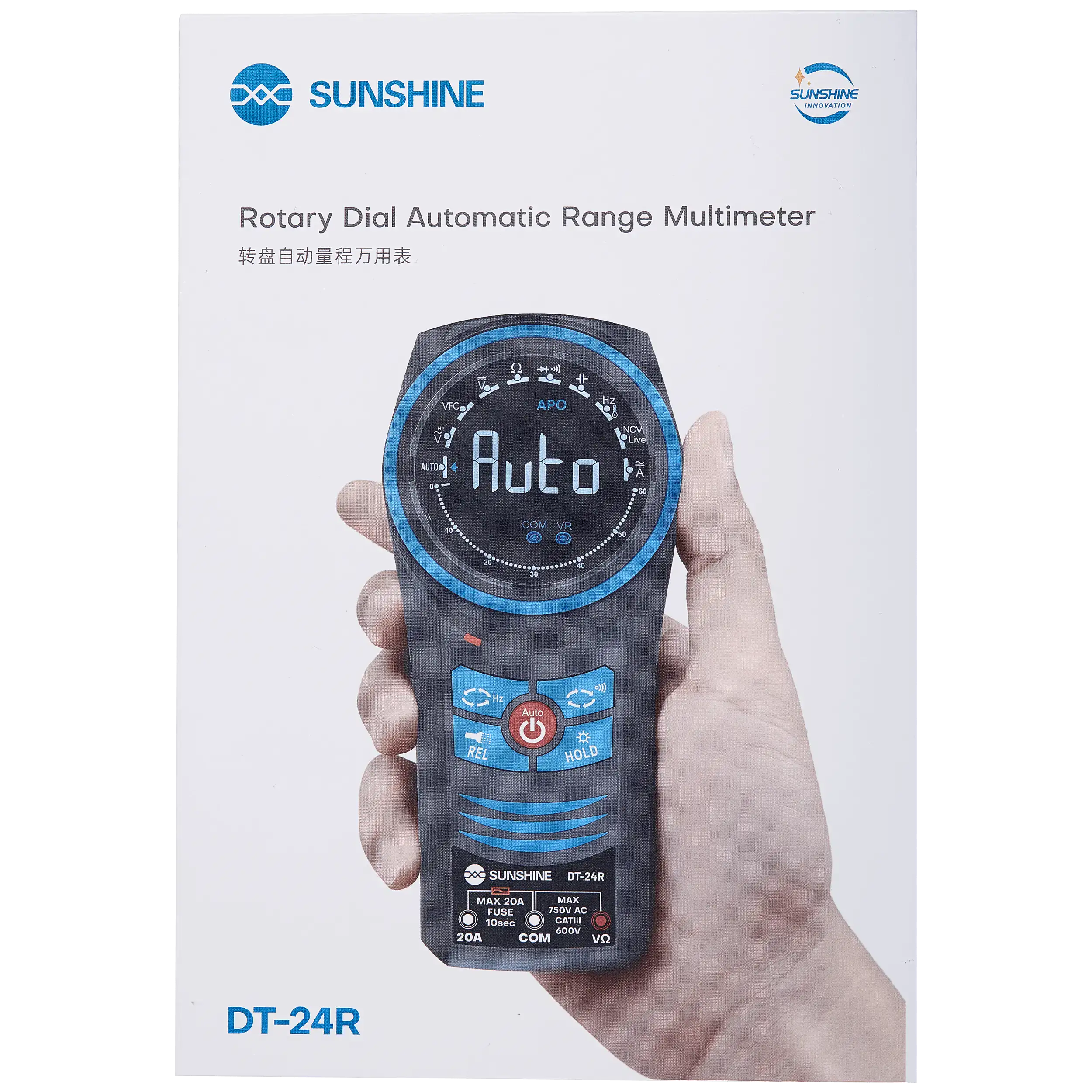 DT-24R Digital Multimeter with Auto-Ranging and Rotary Switch (Sunshine)