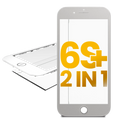 2 in 1 Frontglas + Rahmen vormontiert für iPhone 6S Plus (Weiß) (2er-Pack)