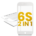 2 in 1 (Frontglas + Rahmen vormontiert) für iPhone 6S (2er-Pack) (Weiß)