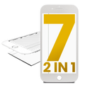 2-in-1 Frontglas mit Rahmen vorinstalliert für iPhone 7 (2er-Pack, Weiß)