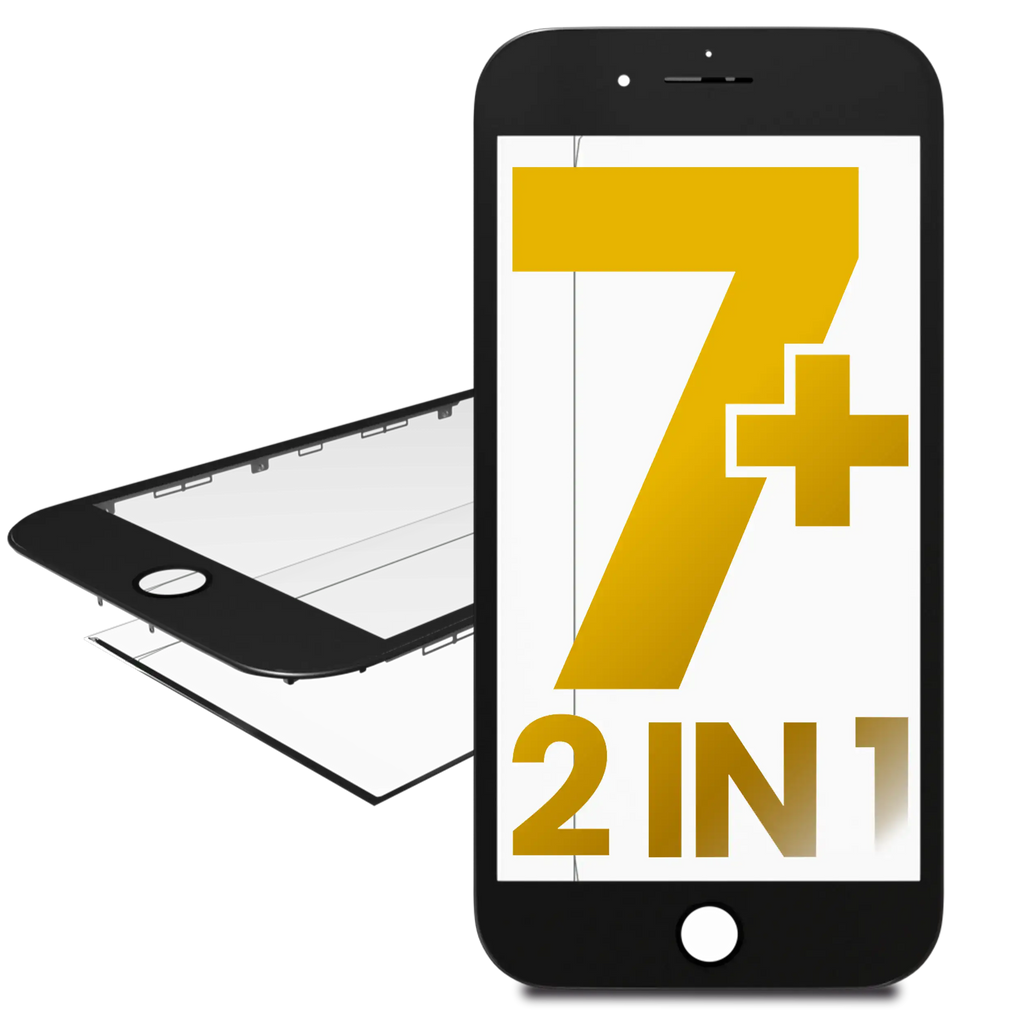 iPhone 7 Plus Glas mit Rahmen vorinstalliert Schwarz Premium 2er-Pack