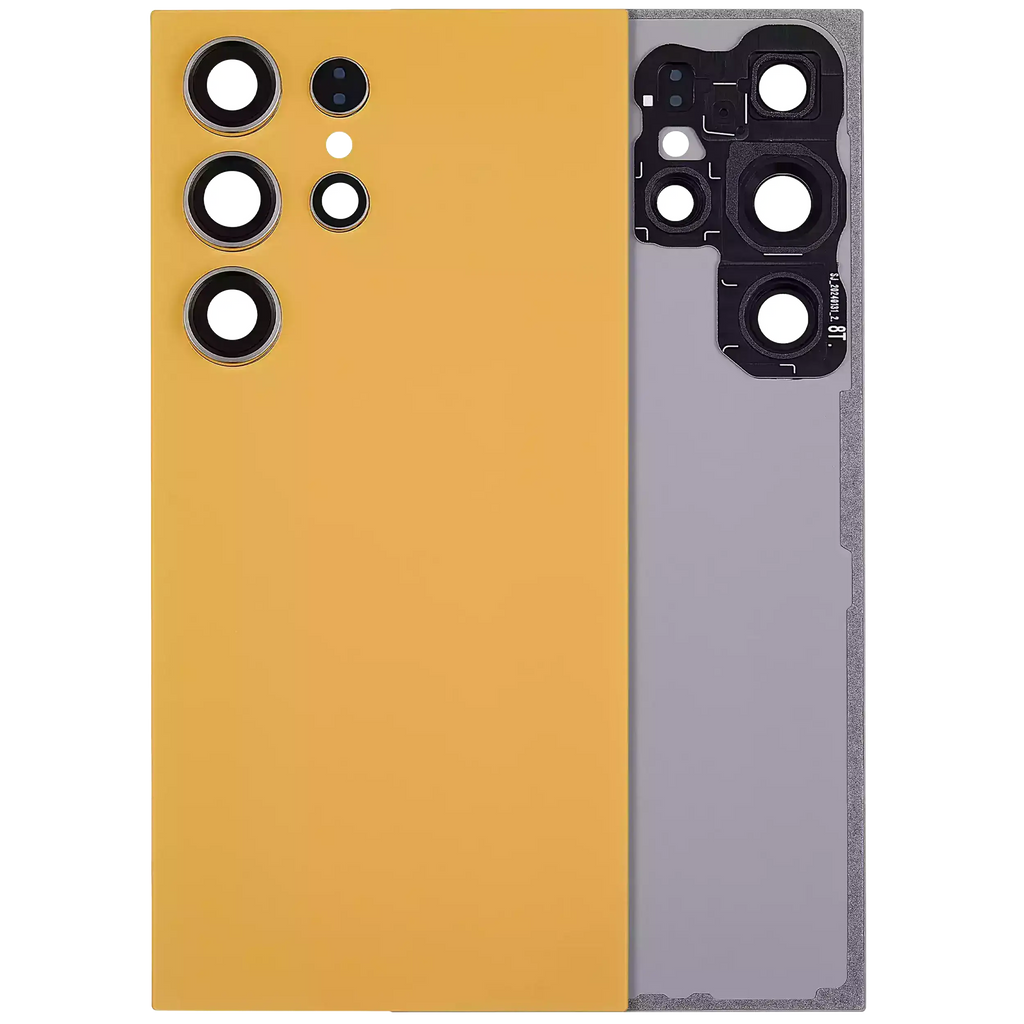 Back cover with camera lens for Samsung Galaxy S24 Ultra 5G (no logo) (Aftermarket Plus) (Titanium Orange)