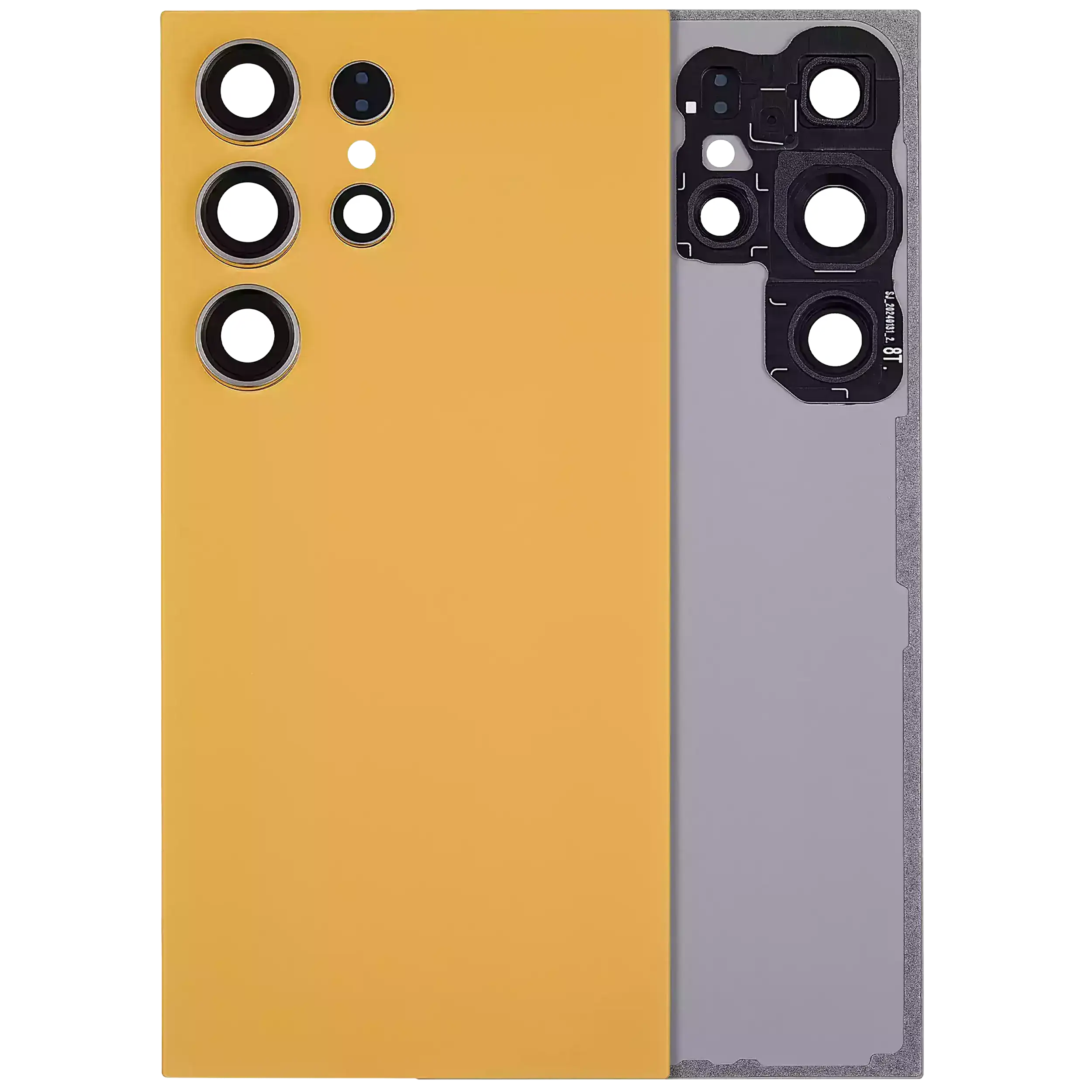 Back cover with camera lens for Samsung Galaxy S24 Ultra 5G (no logo) (Aftermarket Plus) (Titanium Orange)