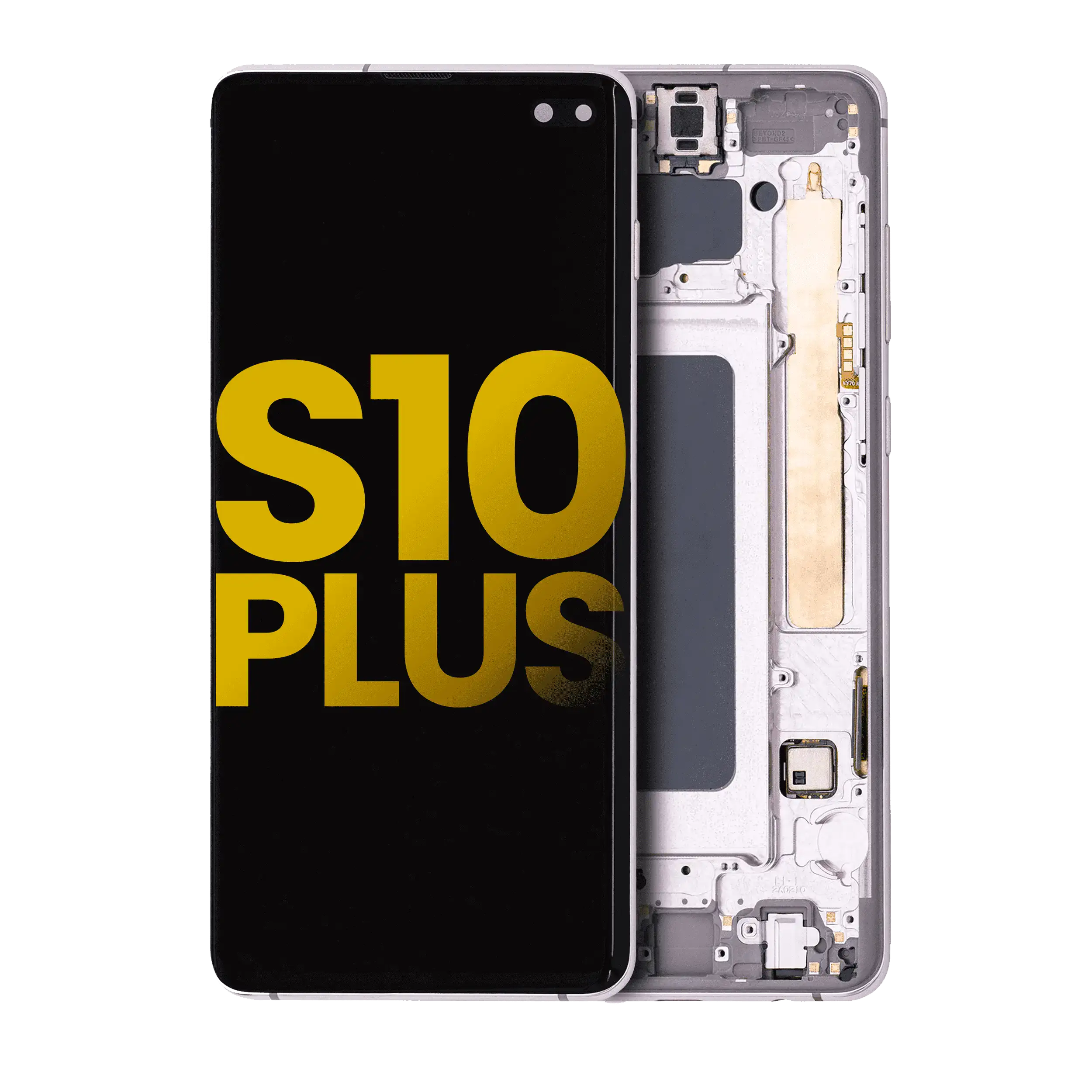 OLED-Display mit Rahmen für Samsung Galaxy S10 Plus (Refurb.) (Ceramic White)