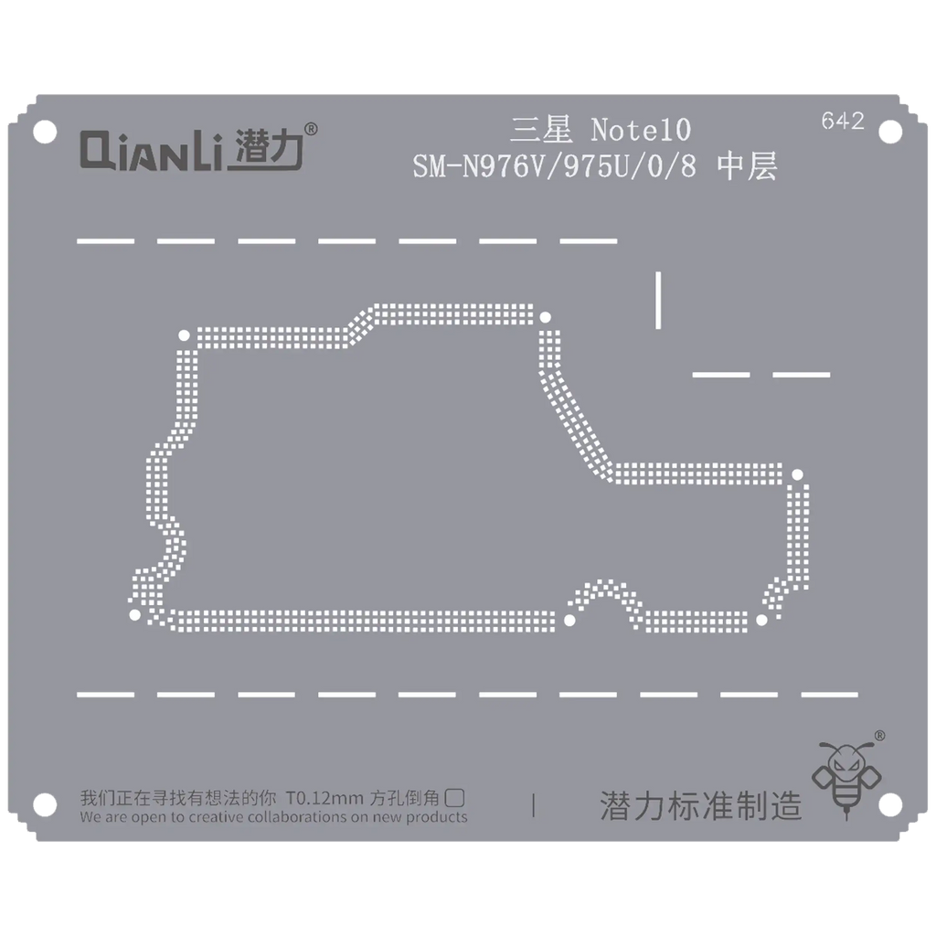 Bumblebee Stencil (QS642) for Samsung Galaxy Note 10 SM-N976V/975U/0/8 Midframe/Frame (Qianli)