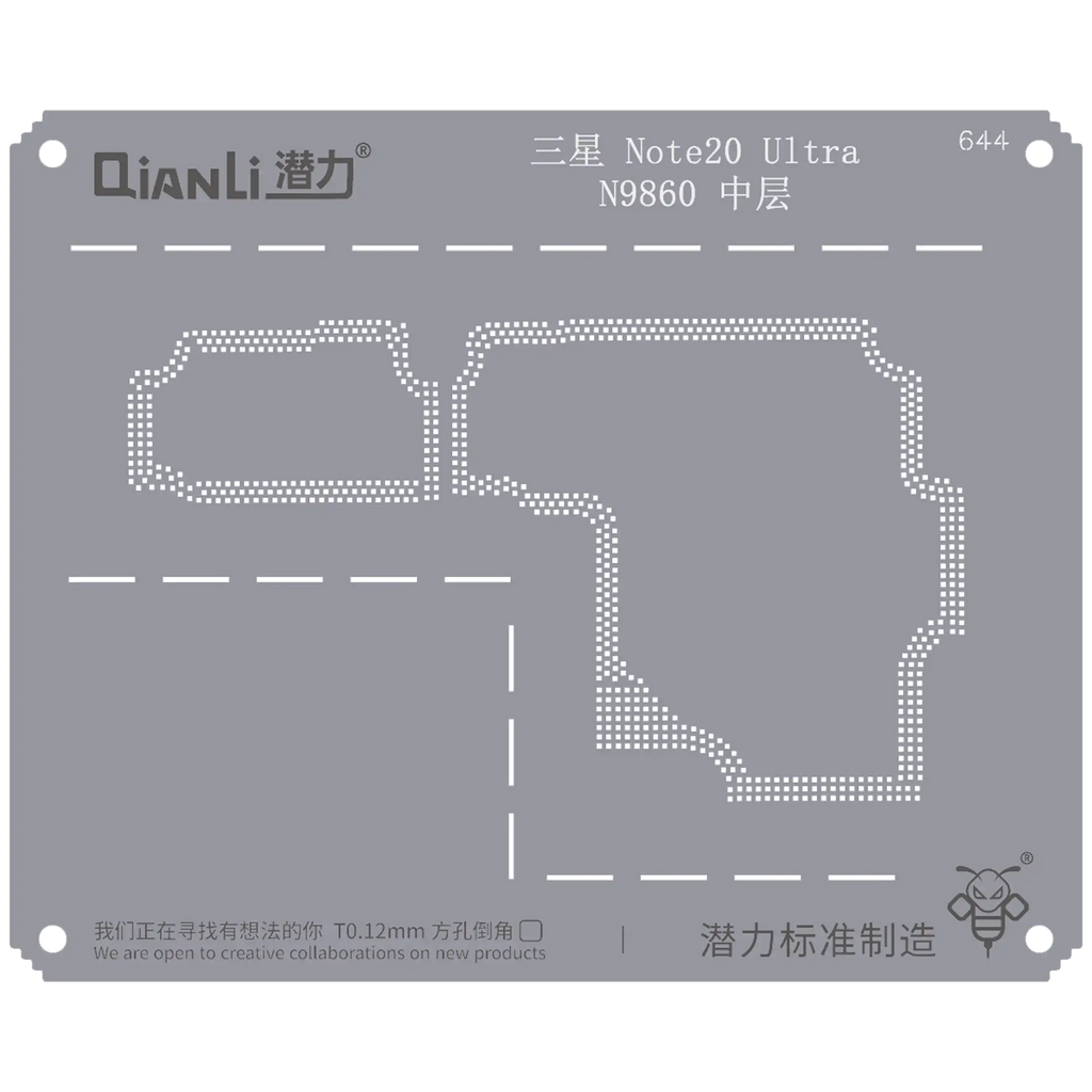 Bumblebee Stencil (QS644) for Samsung Note 20 Ultra N9860 Midframe/Bezel
