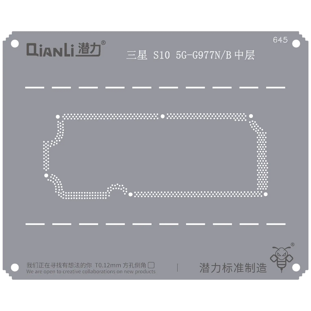 Bumblebee Stencil (QS645) for Samsung S10 5G-G977N/B Midframe/Bezel (Qianli)