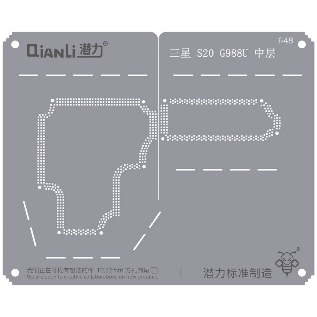 Bumblebee Stencil (QS648) for Samsung S20 G988U Midframe/Frame