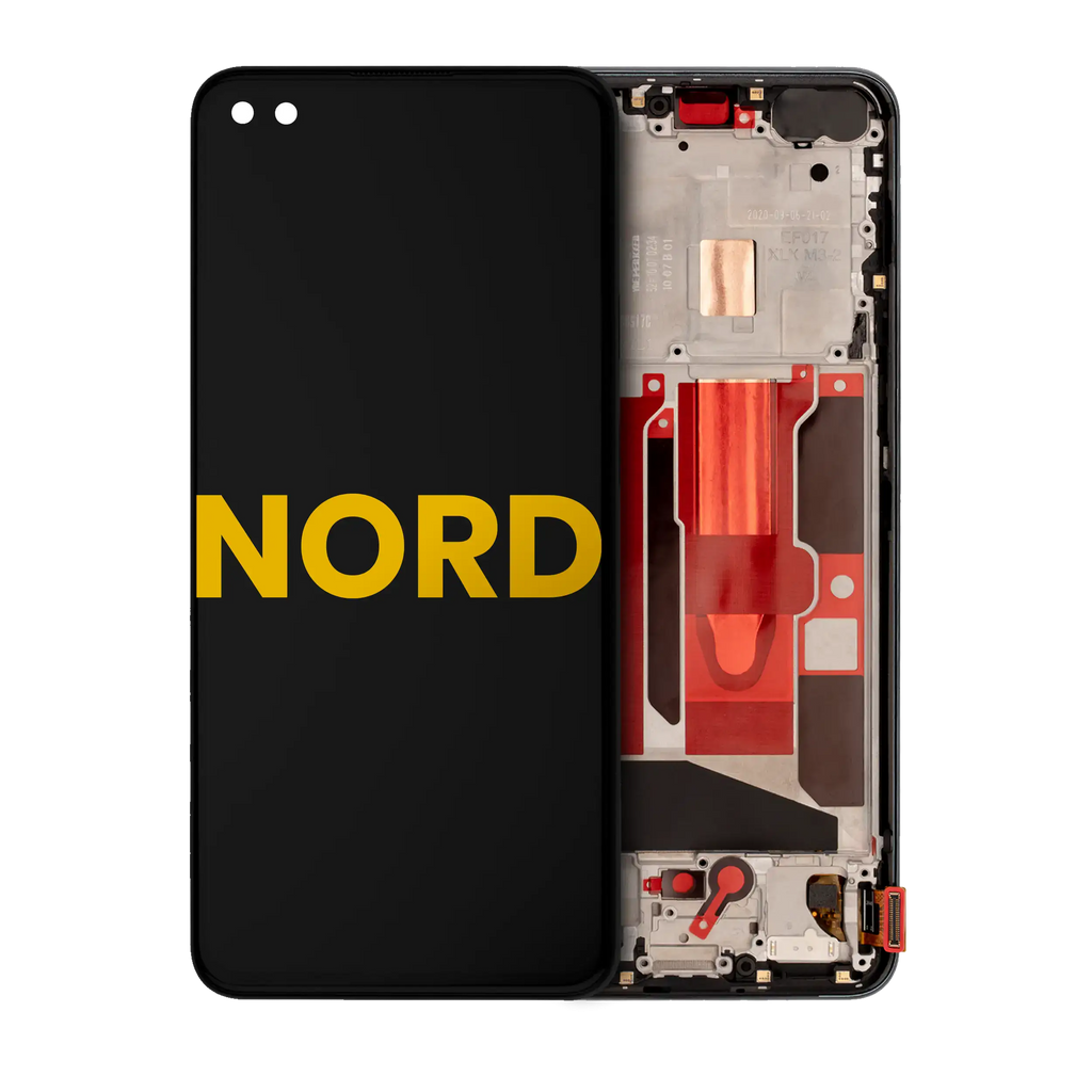 OLED-Display-Set mit Rahmen für OnePlus Nord (Refurbished) (Gray Onyx)