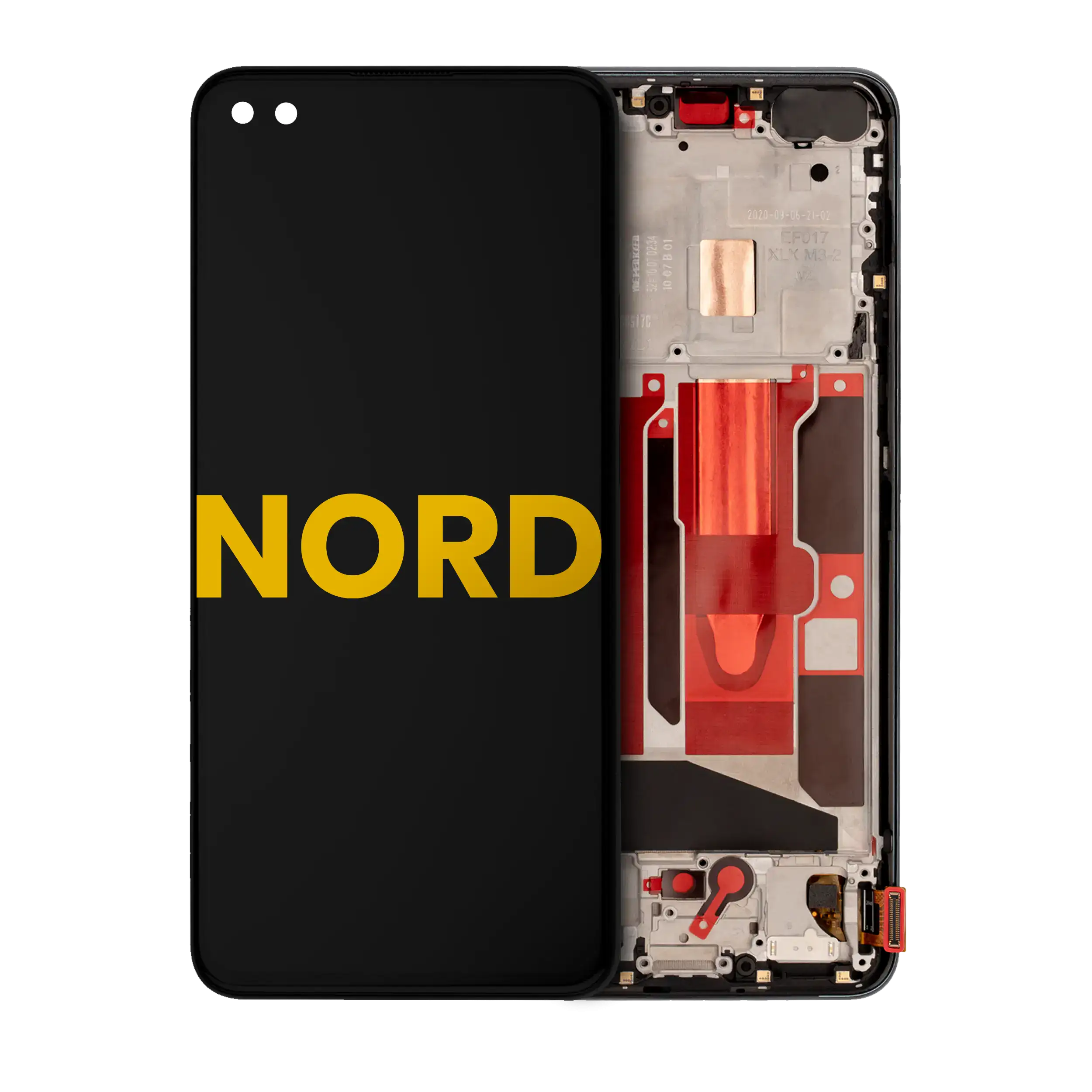 OLED-Display-Set mit Rahmen für OnePlus Nord (Refurbished) (Gray Onyx)