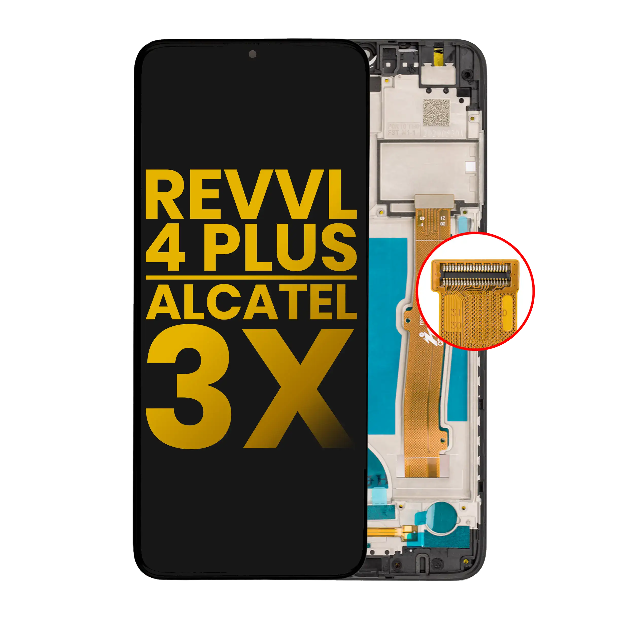LCD-Display mit Rahmen für Revvl 4 Plus/Alcatel 3X (Refurbished) Schwarz