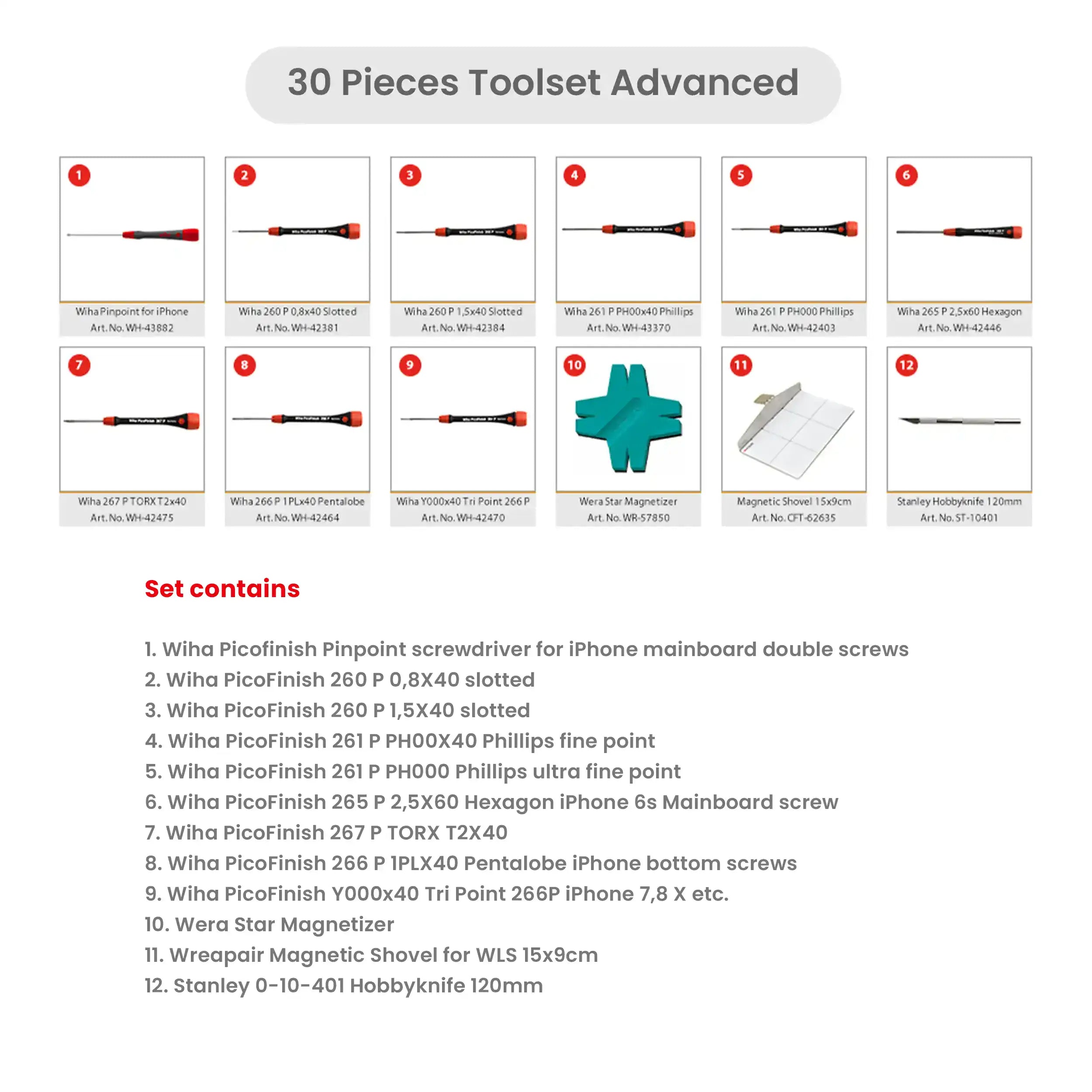 30-teiliges Werkzeugset Advanced (Wrepair)