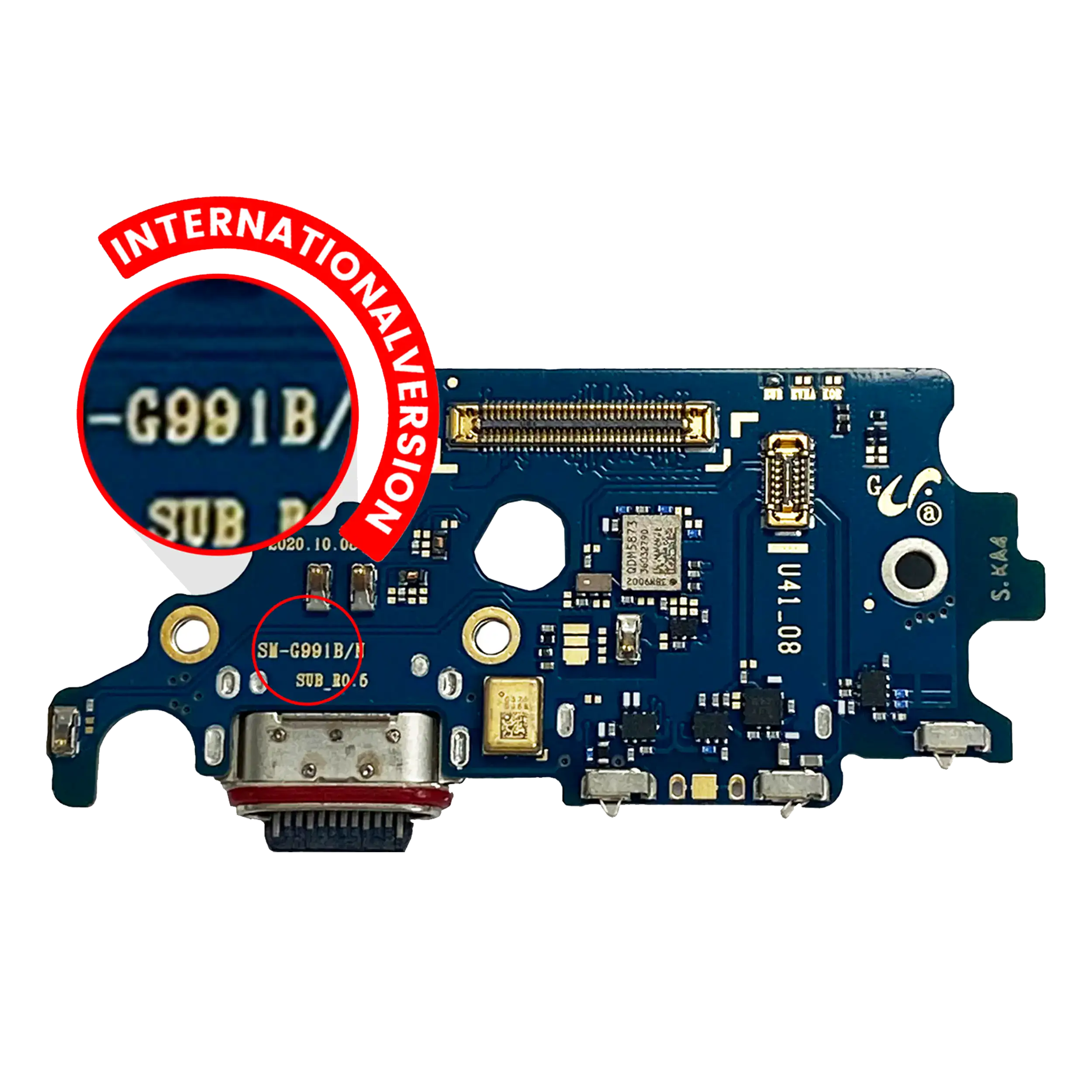 Charging Port Board with SIM Card Reader for Samsung Galaxy S21 5G (G991B) (International Version) (Premium)