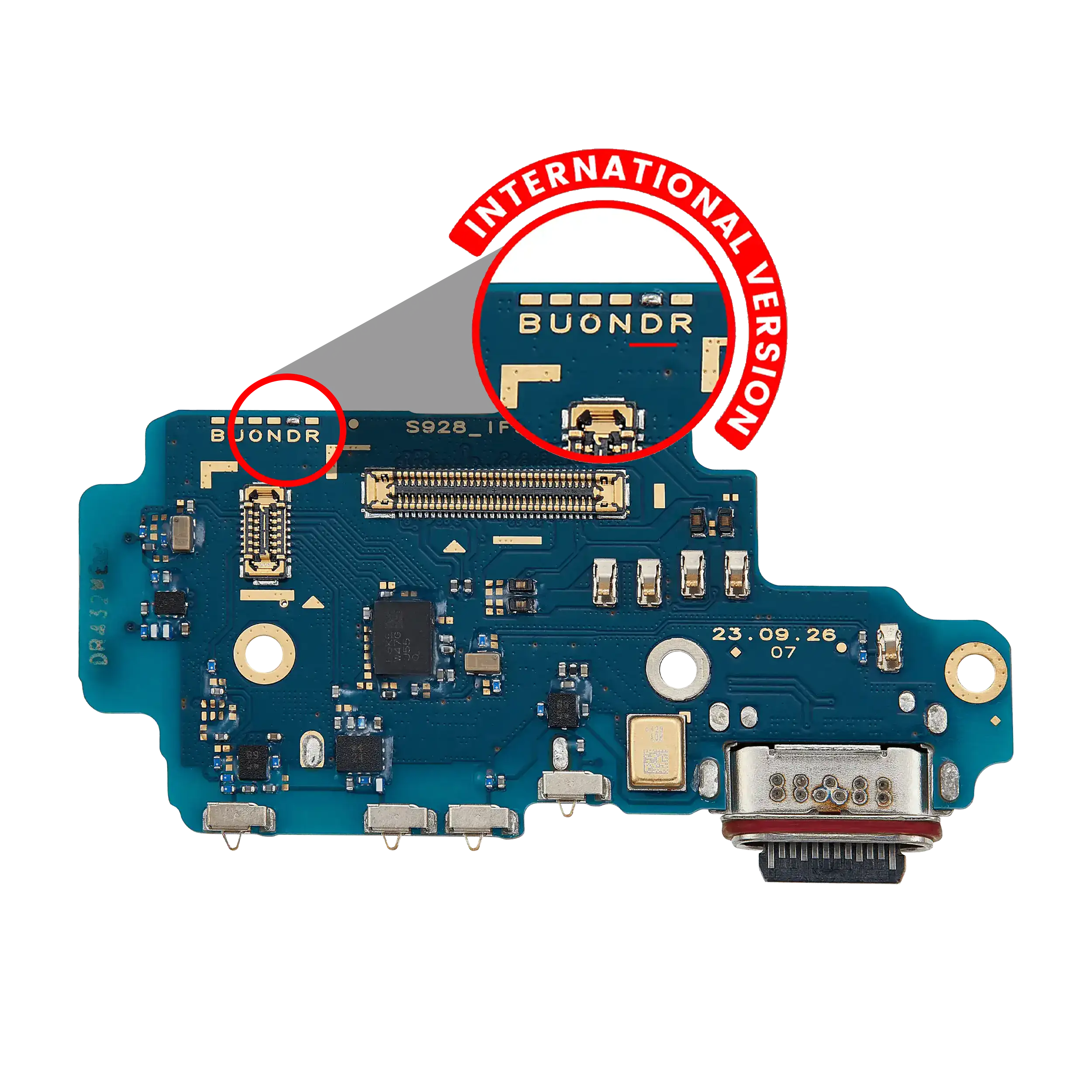 Charging Port Flex Cable with SIM Card Reader for Samsung Galaxy S24 Ultra 5G (S928D) (International Version) (Premium)