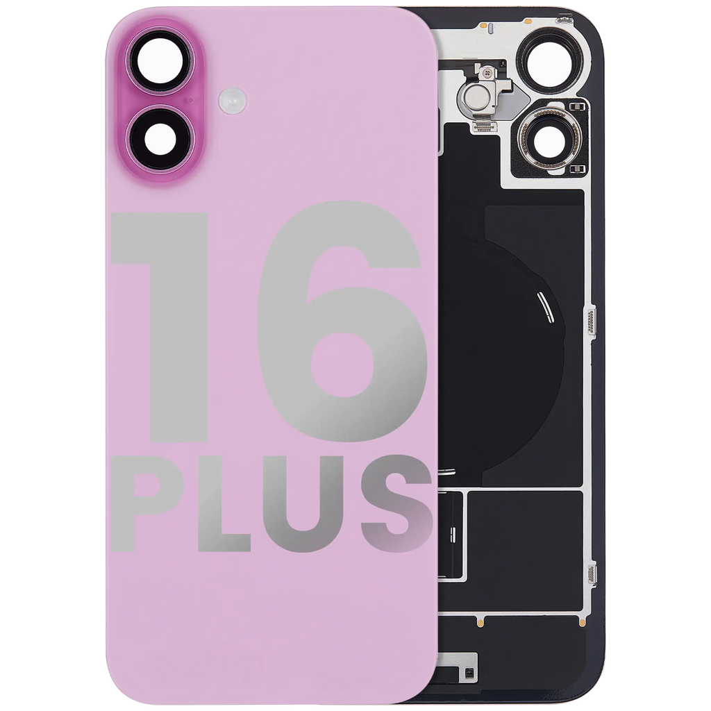 Back Cover with MagSafe Magnet, NFC, and Flash Flex Cable for iPhone 16 Plus (Used OEM Part, Grade B) (Pink)