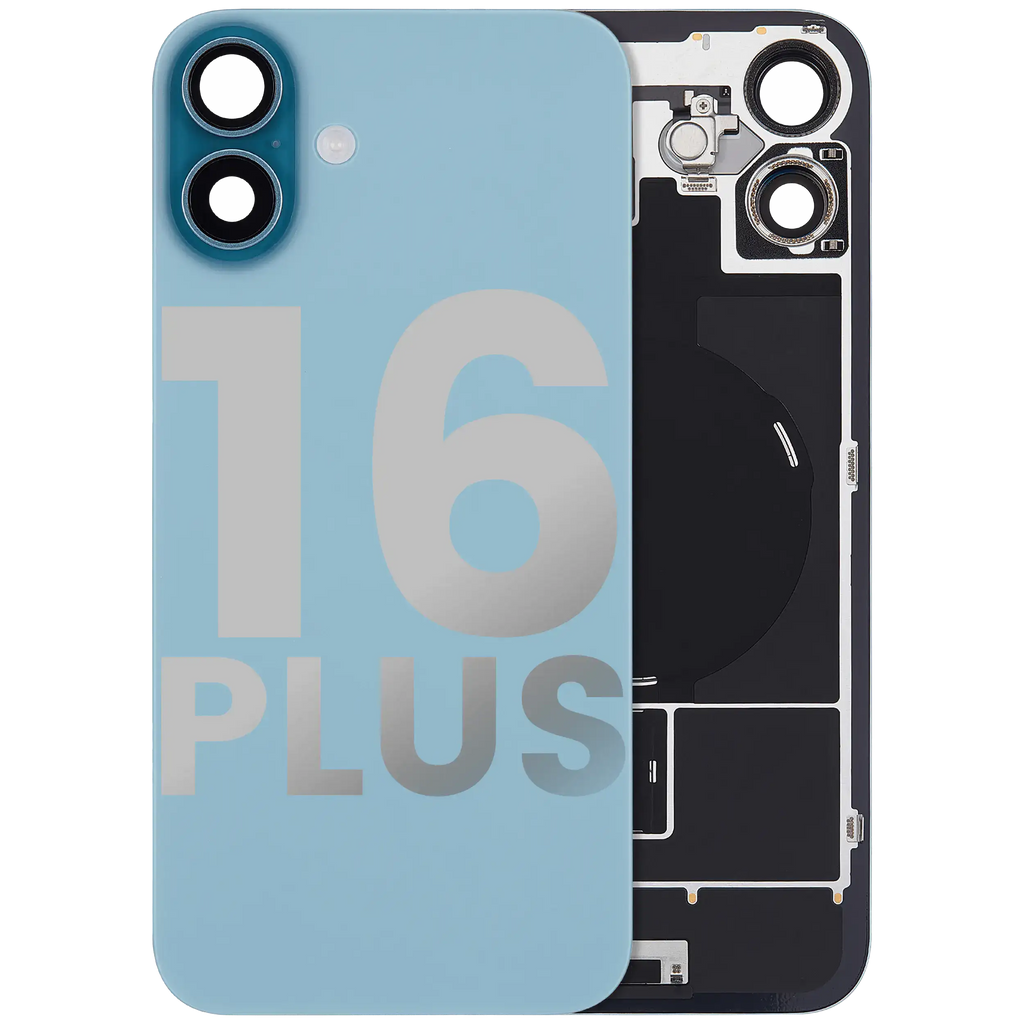 Back Cover with MagSafe Magnet, NFC & Flash Flex Cable for iPhone 16 Plus (Used OEM Disassembly, B Quality) (Teal)