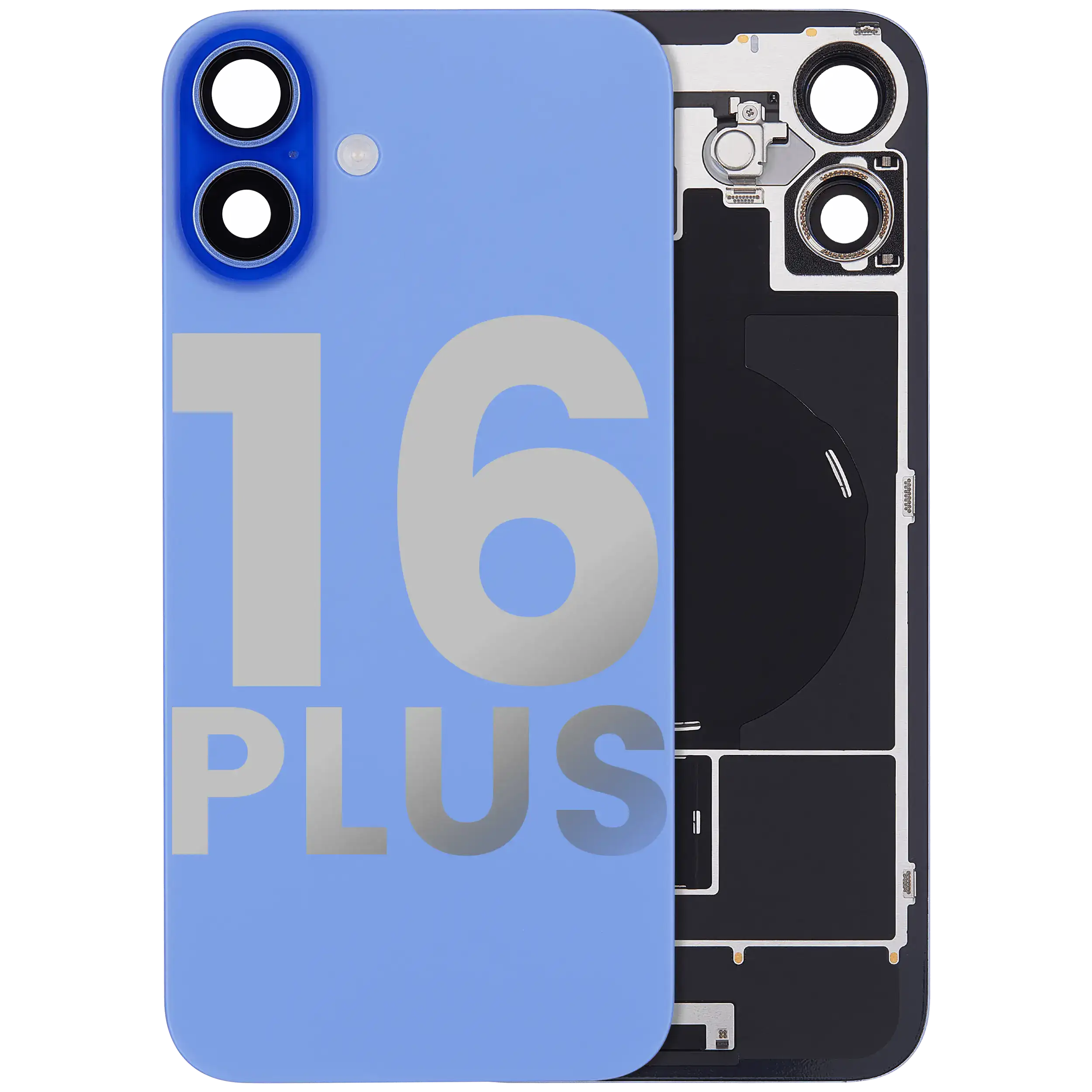Back Cover with MagSafe Magnet, NFC, and Flash Flex Cable for iPhone 16 Plus (Used OEM Part, Grade B) (Ultramarine)