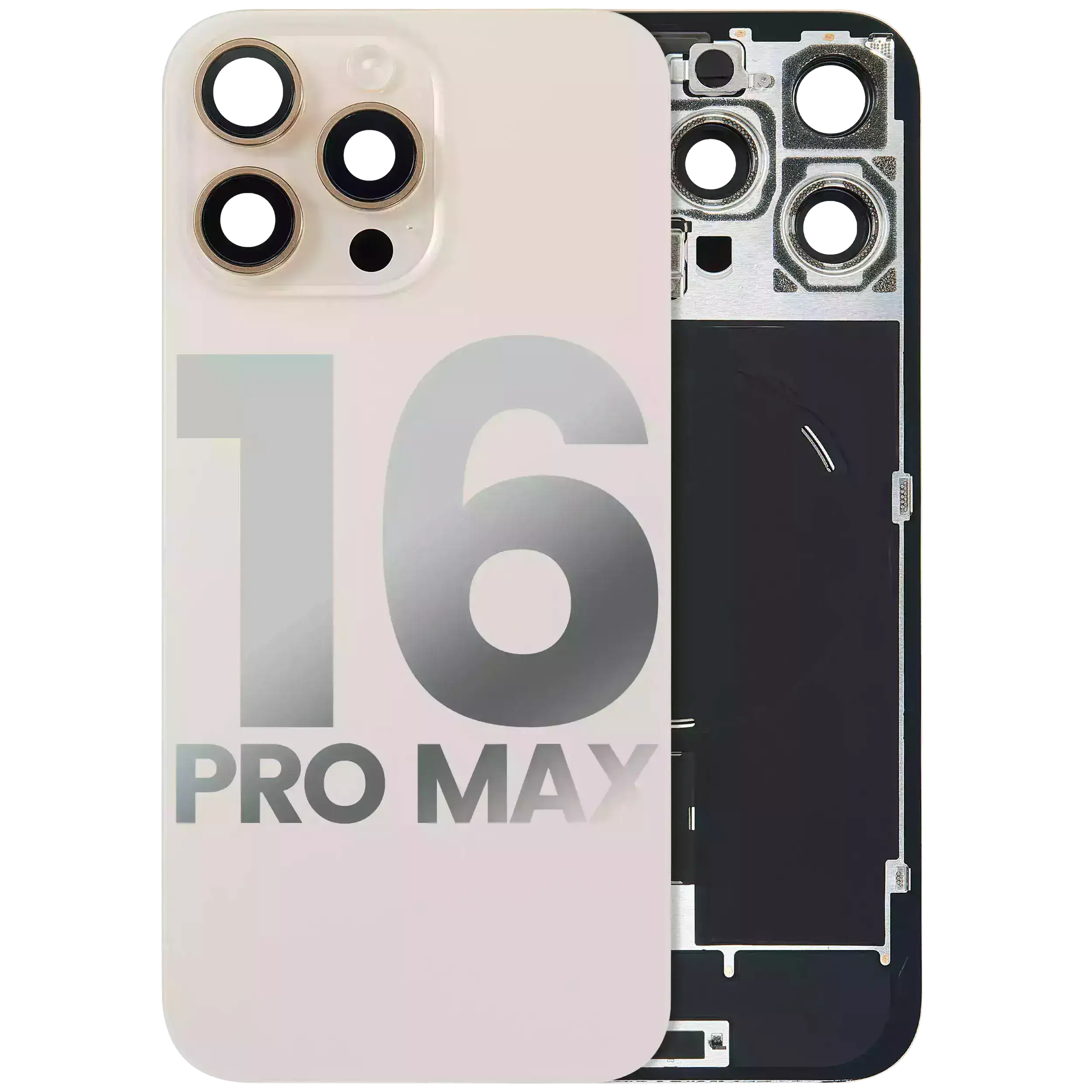 Backcover m. MagSafe,NFC,Blitz-Flexkabel für iPhone 16 Pro Max OEM A Desert Tita