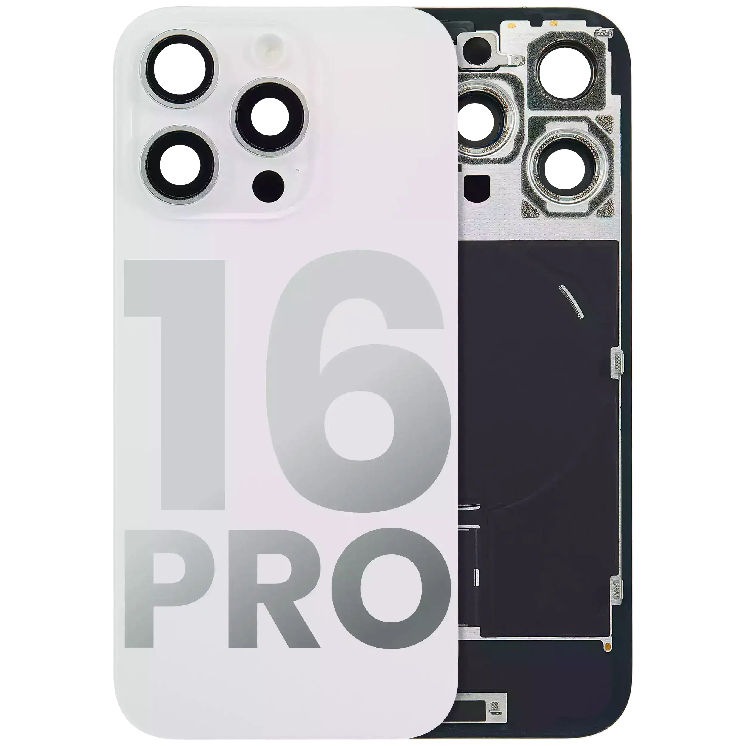 Backcover mit MagSafe, NFC & Blitz für iPhone 16 Pro (Weiß Titan, OEM Qualität A