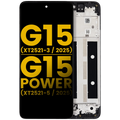 LCD Complete Display with Frame for Motorola Moto G15 (XT2521-3/2025) / G15 Power (XT2521-5/2025) (Refurbished, all colors)