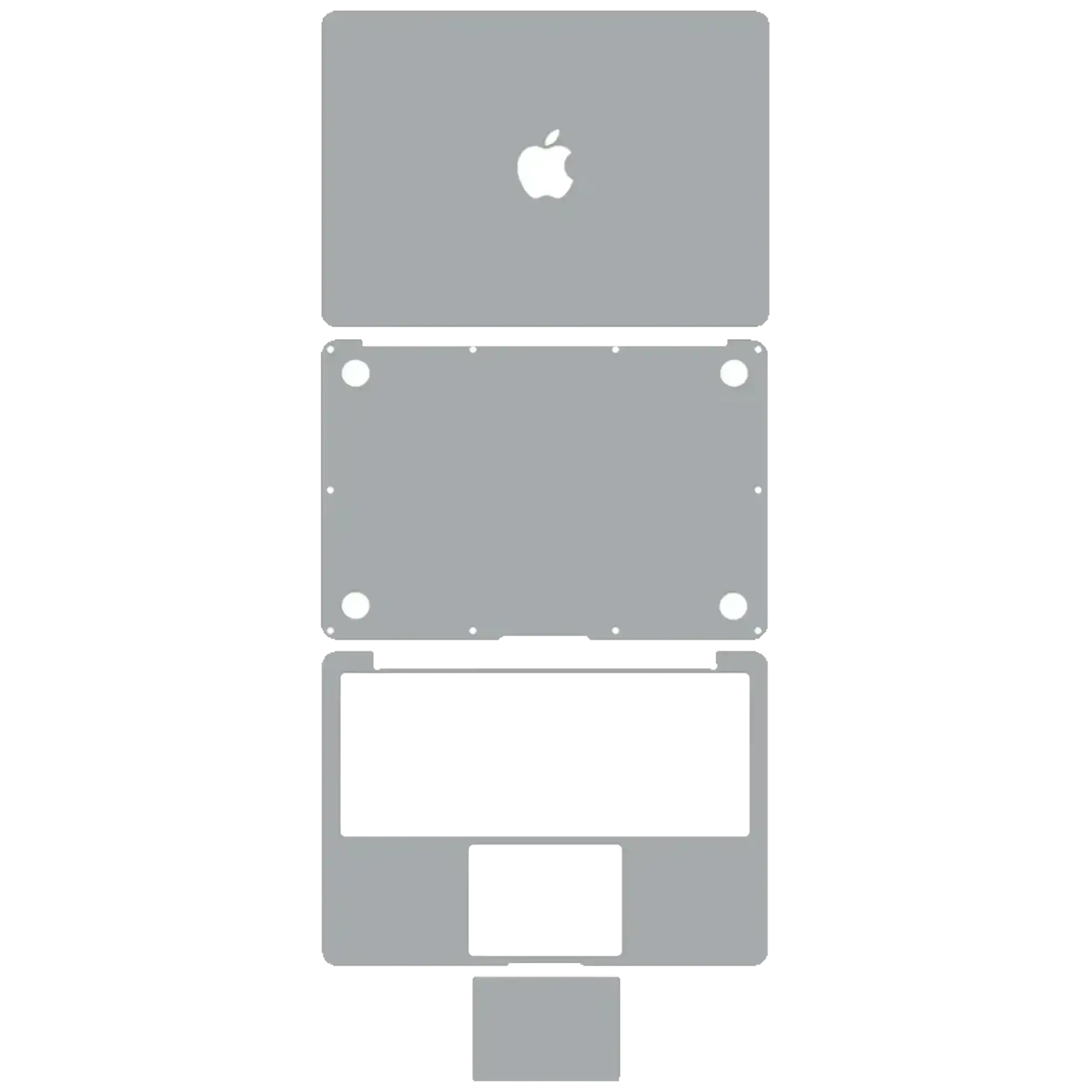 4-in-1 Skin (top, bottom, keyboard & trackpad) for MacBook Air 11" (A1465) – Silver