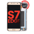 OLED-Display mit Rahmen für Samsung Galaxy S7 Edge Gold Platinum (Aftermkt+)