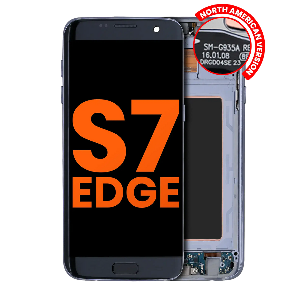 OLED-Display mit Rahmen für Samsung Galaxy S7 Edge G935A (North American Version) (Blemish: Qualität B) (Black Onyx)