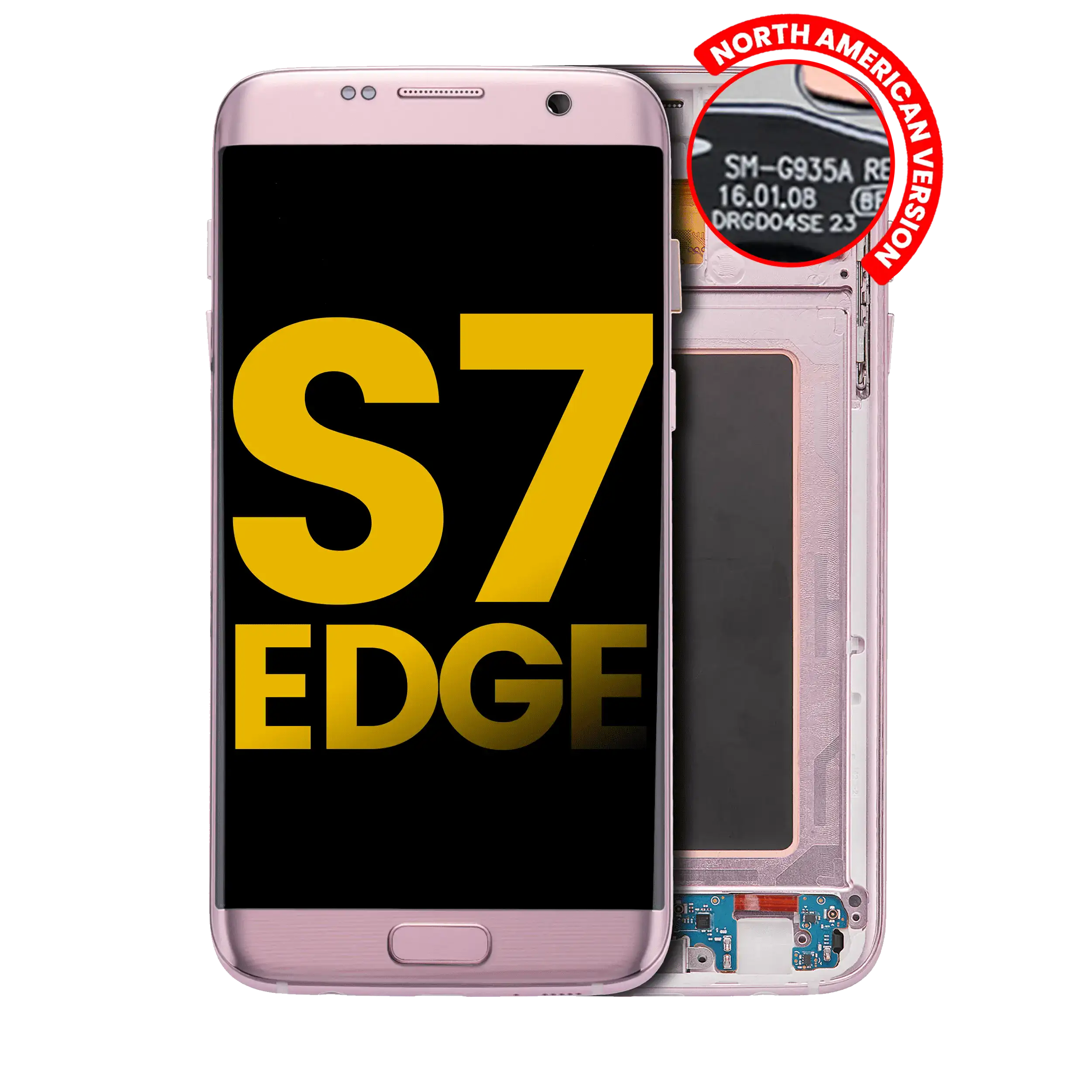 OLED-Display mit Rahmen Samsung Galaxy S7 Edge Rose Gold Refurbished