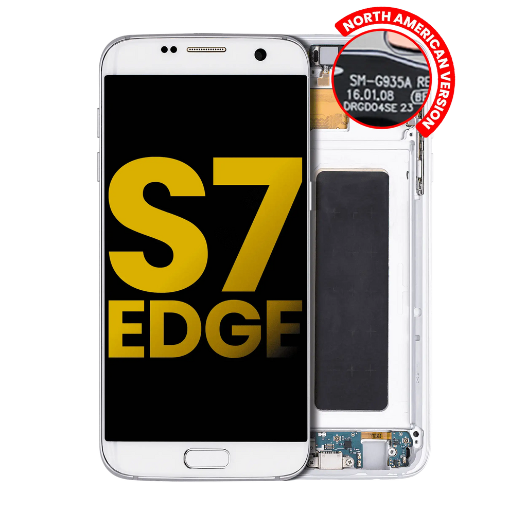 OLED-Display mit Rahmen Samsung Galaxy S7 Edge Refurbished White Pearl