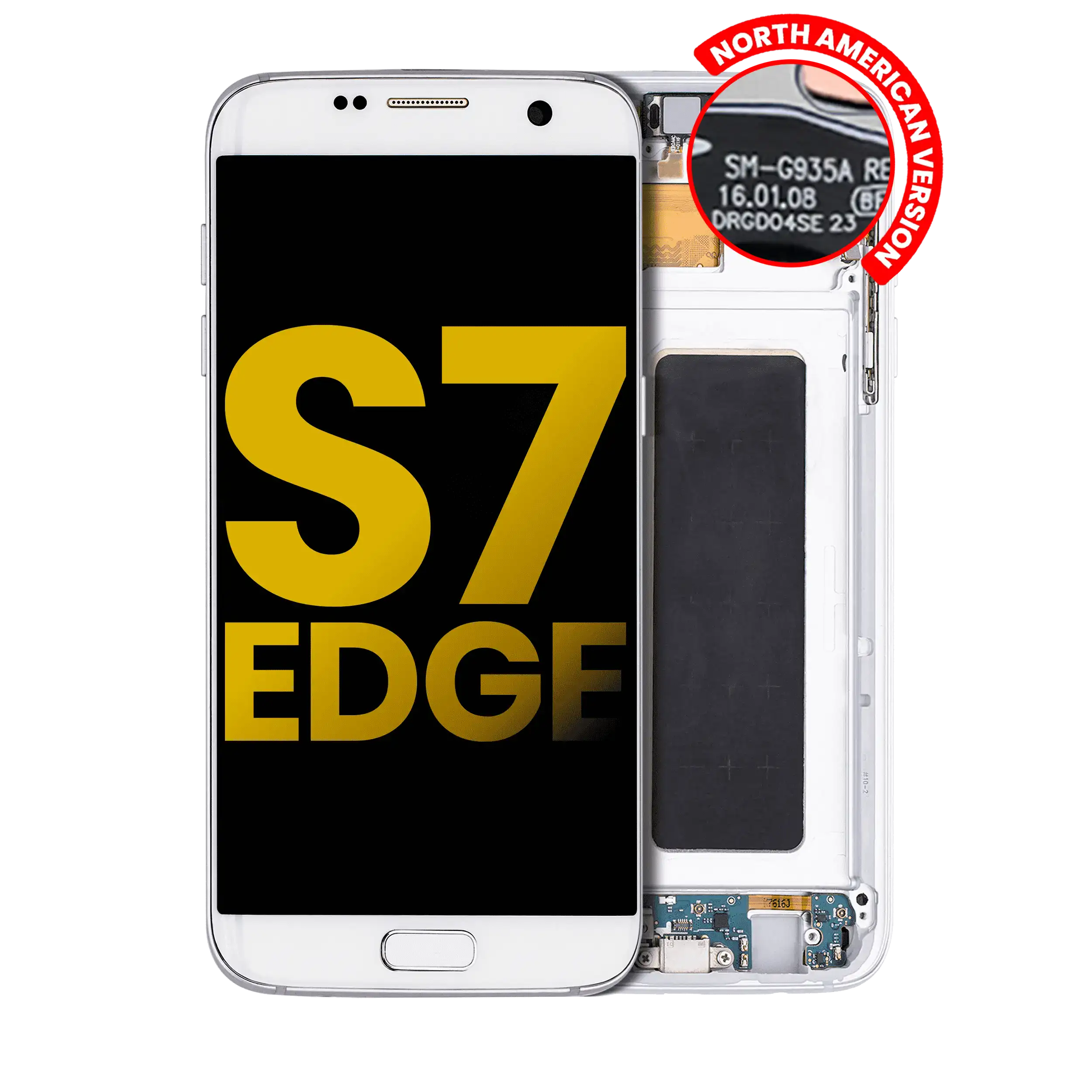 OLED-Display mit Rahmen Samsung Galaxy S7 Edge Refurbished White Pearl