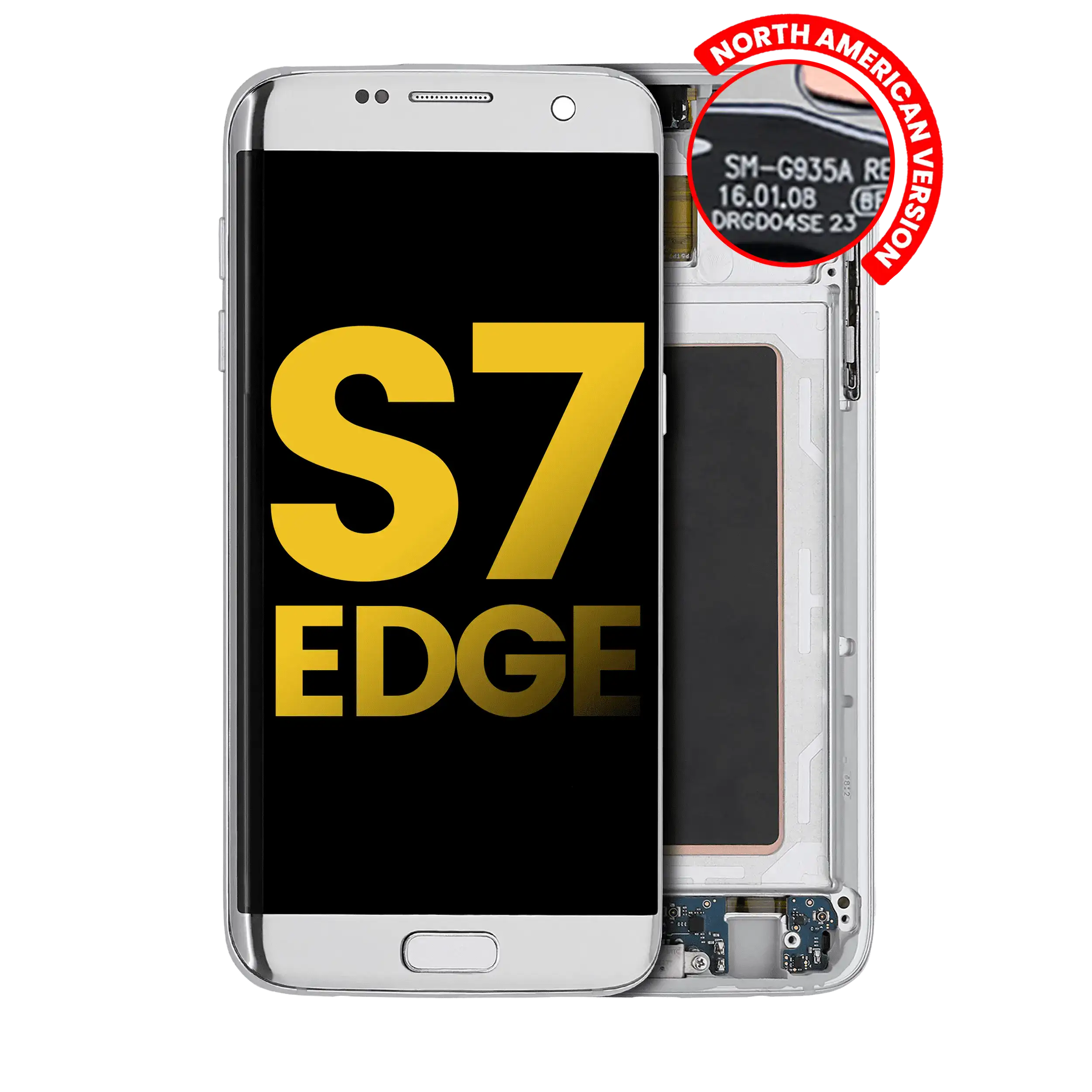 OLED-Display mit Rahmen für Samsung Galaxy S7 Edge Refurbished Silber