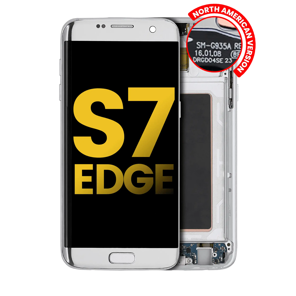 OLED-Display mit Rahmen für Samsung Galaxy S7 Edge Refurbished Silber