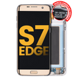 OLED-Display mit Rahmen für Samsung Galaxy S7 Edge Gold-Platin Refurbished