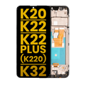 LCD-Display mit Rahmen für LG K20/K22/K22+/K32 (Refurbished, Schwarz)