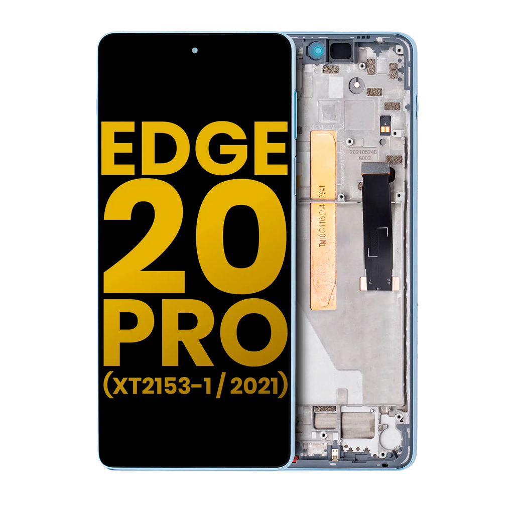 LCD-Display mit Rahmen für Motorola Edge 20 Pro (XT2153-1 / 2021) (Refurbished) (Iridescent Cloud)