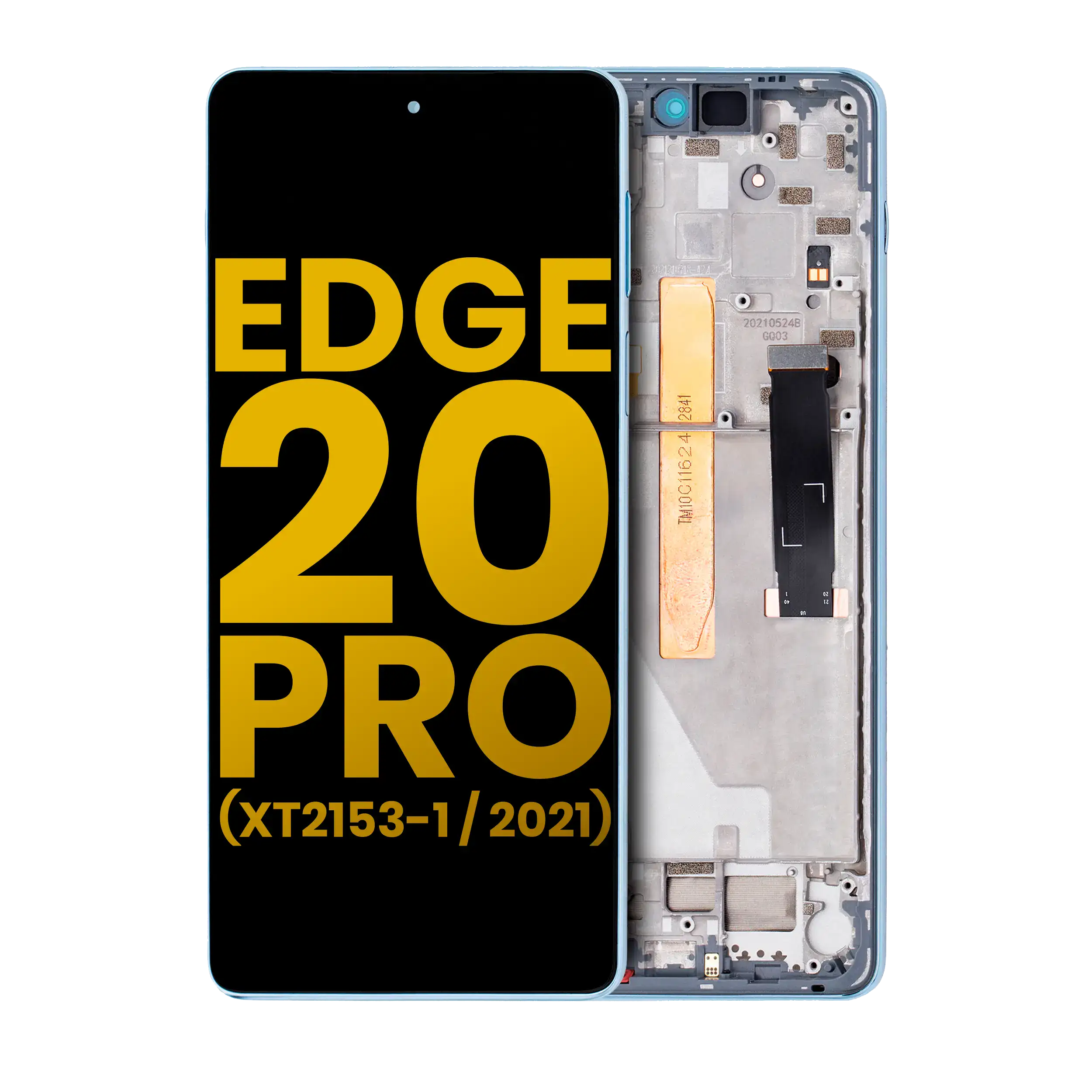 LCD-Display mit Rahmen für Motorola Edge 20 Pro (XT2153-1 / 2021) (Refurbished) (Iridescent Cloud)