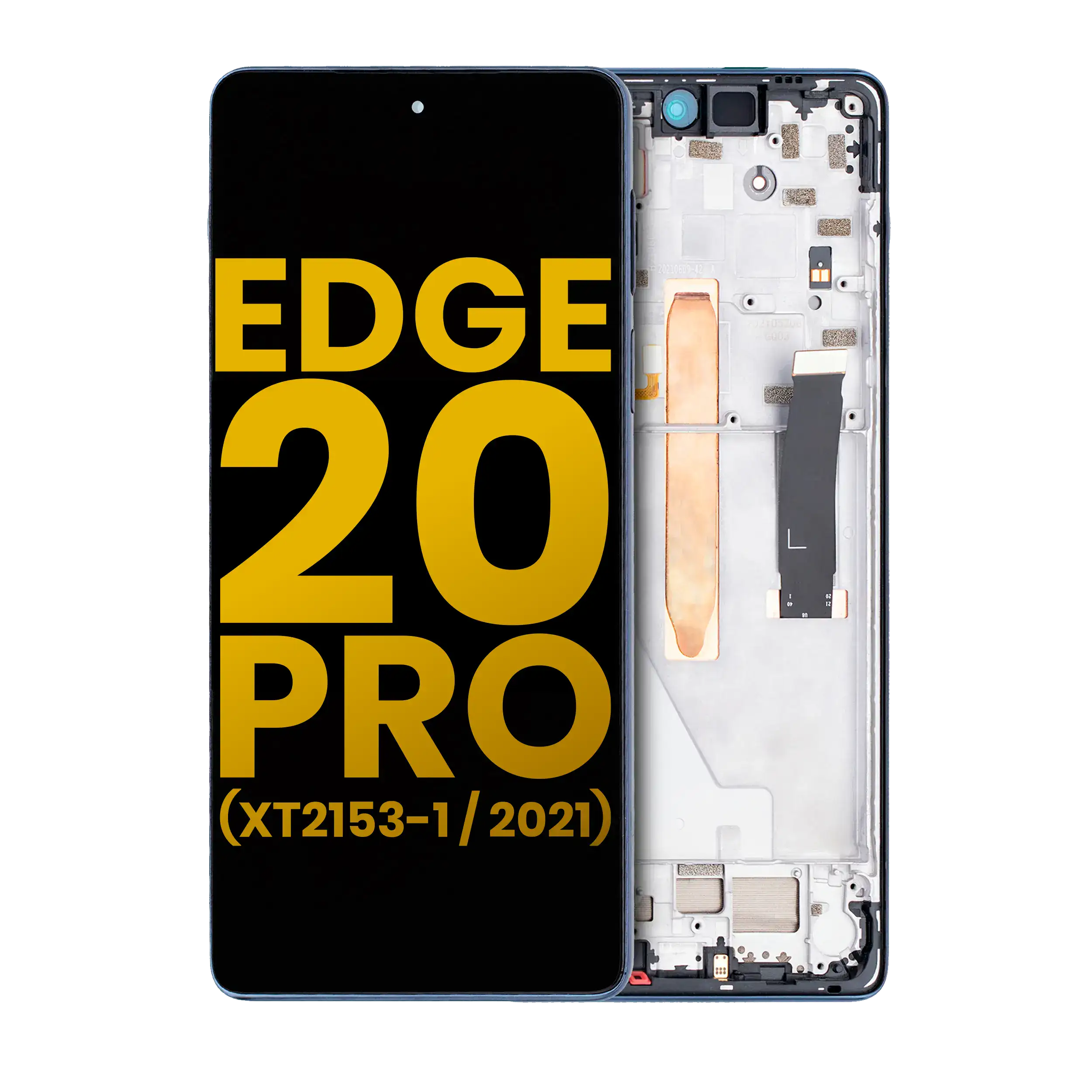 LCD-Display mit Rahmen für Motorola Edge 20 Pro Generalüberholt Midnight Blau