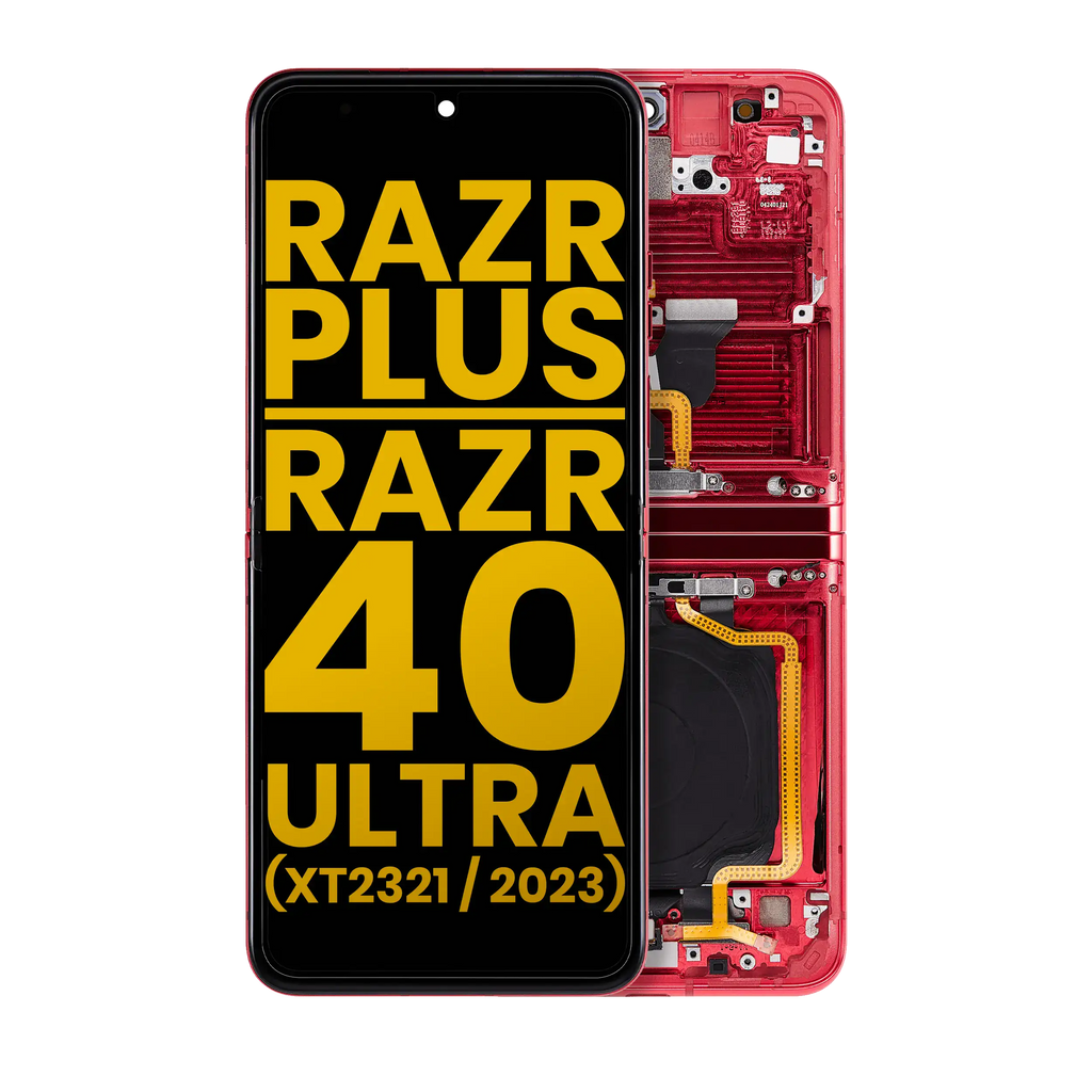 Inner OLED Display with Frame for Motorola Moto Razr Plus 2023 / Razr 40 Ultra (XT2321 / 2023) (Refurbished) (Viva Magenta)