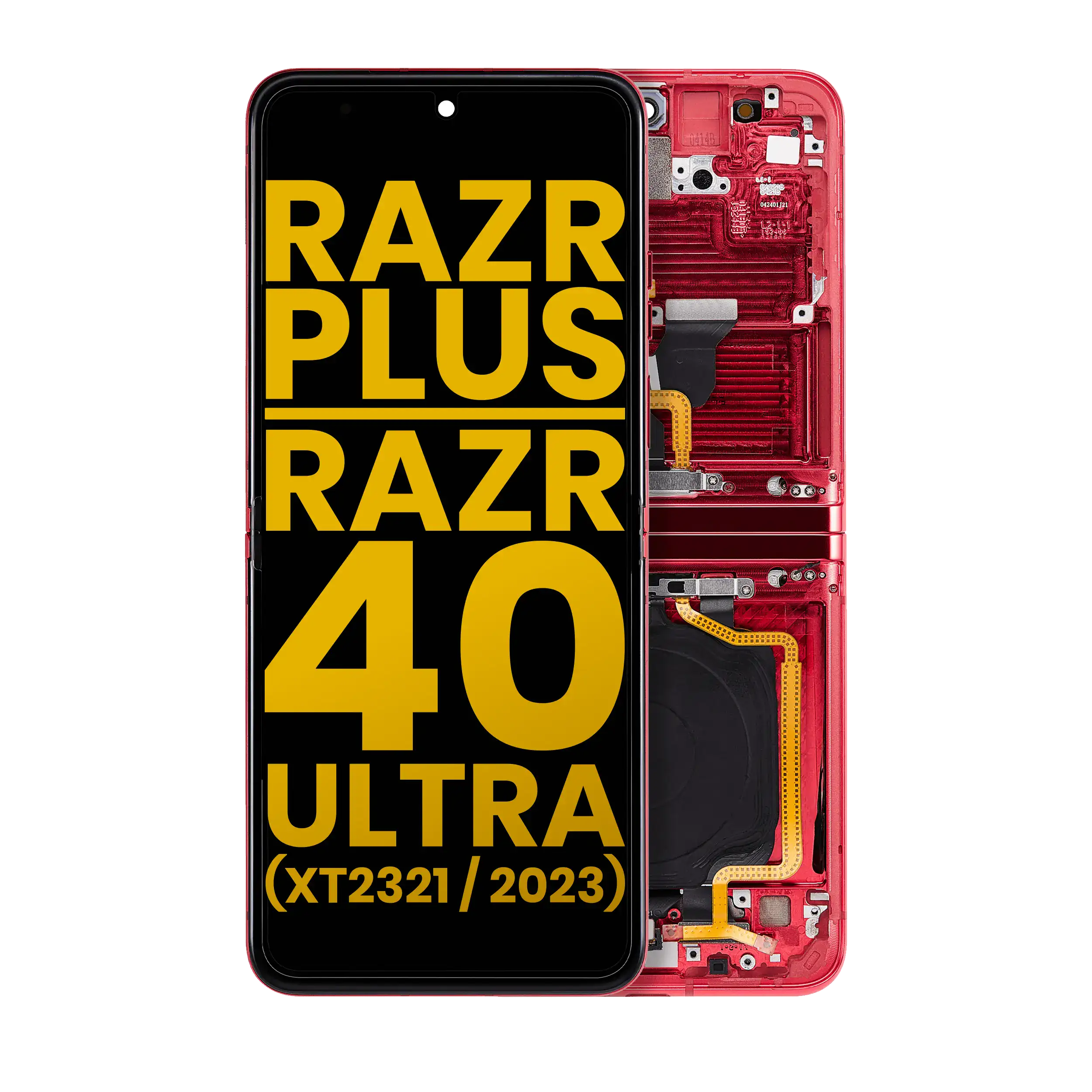 Inner OLED Display with Frame for Motorola Moto Razr Plus 2023 / Razr 40 Ultra (XT2321 / 2023) (Refurbished) (Viva Magenta)