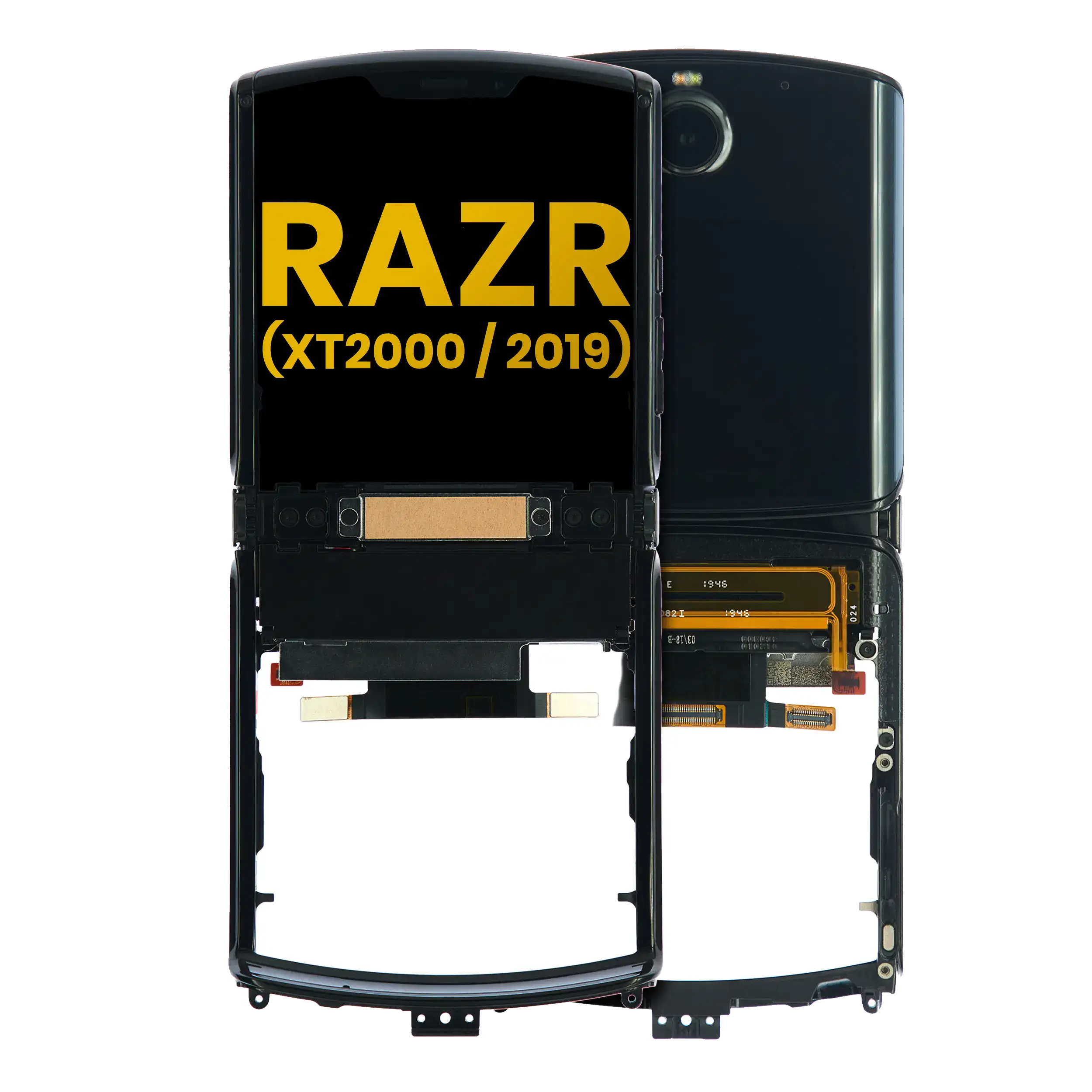 Äußeres OLED-Display mit Rahmen für Motorola Razr (2019) Refurbished Noir Black