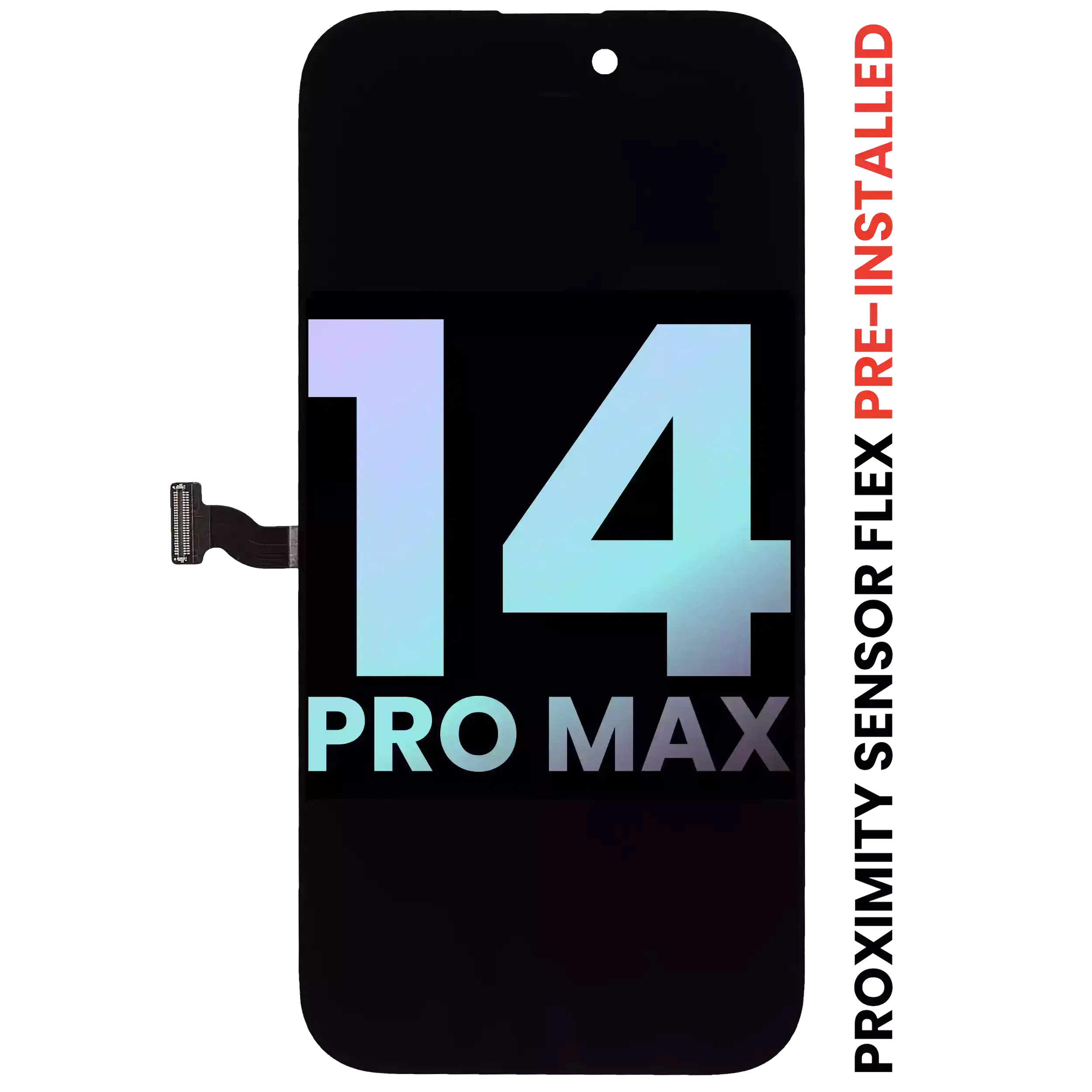 OLED Display with Pre-installed Proximity Sensor Flex Cable for iPhone 14 Pro Max (Service Pack)