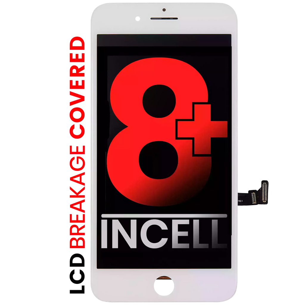 LCD Display with Steel Plate for iPhone 8 Plus (XO7 Incell, White)