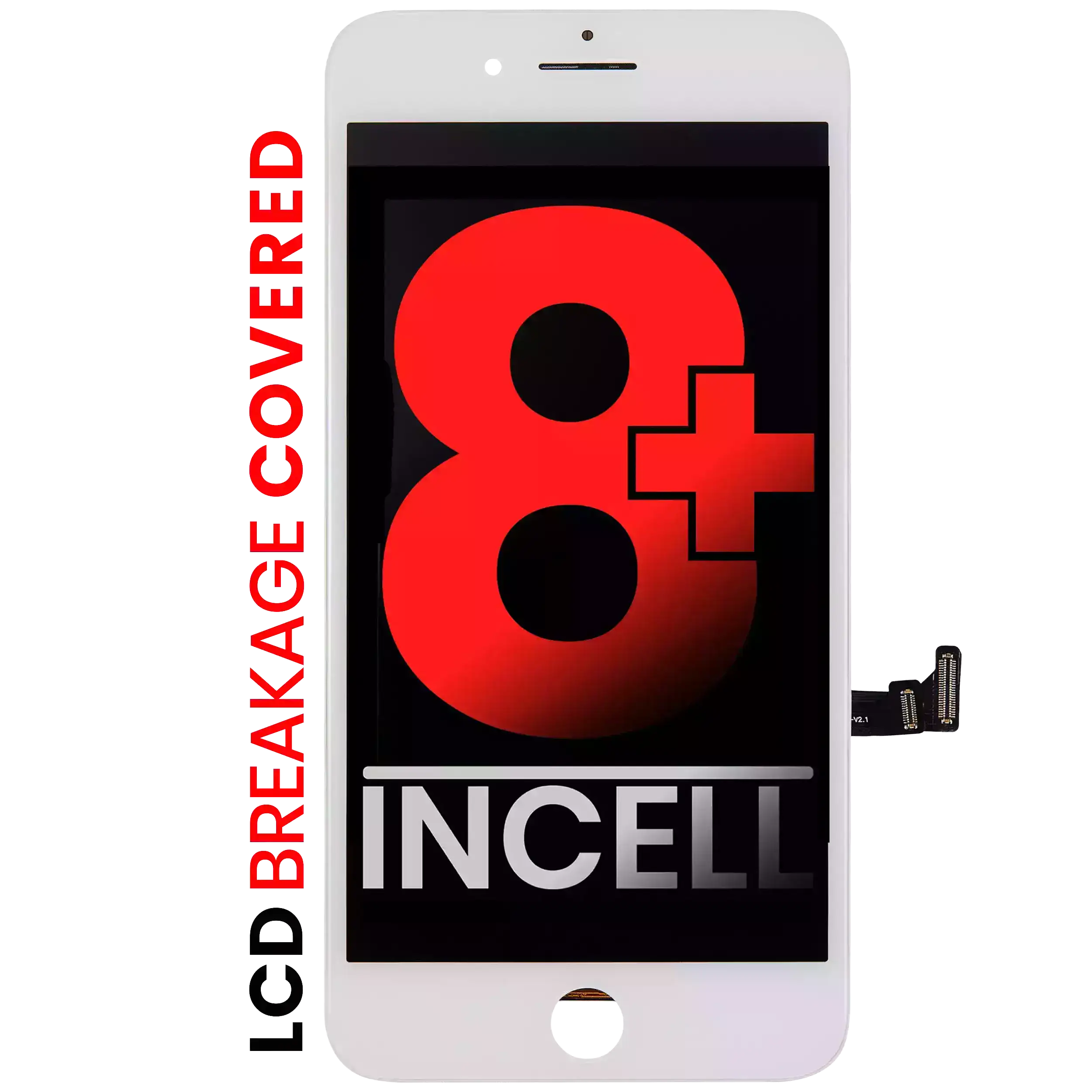 LCD Display with Steel Plate for iPhone 8 Plus (XO7 Incell, White)