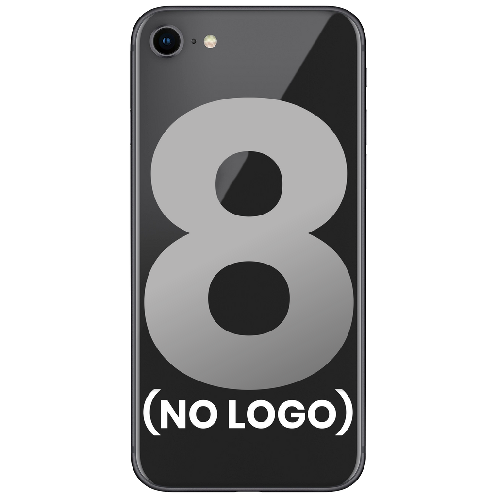 Backcover Glass mit Kameralinse hinten für iPhone 8 (ohne Logo) (Space Grau)