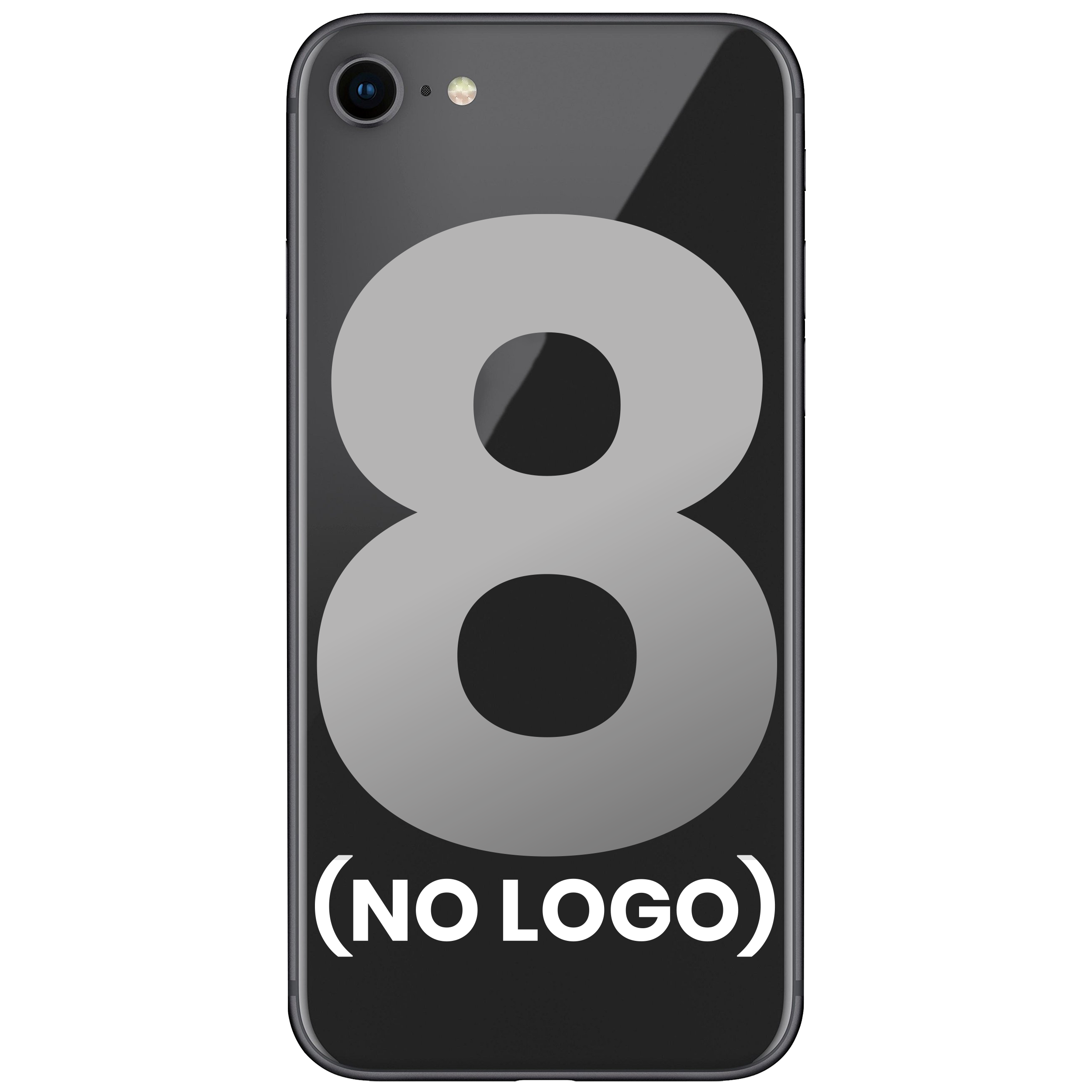 Backcover Glass mit Kameralinse hinten für iPhone 8 (ohne Logo) (Space Grau)