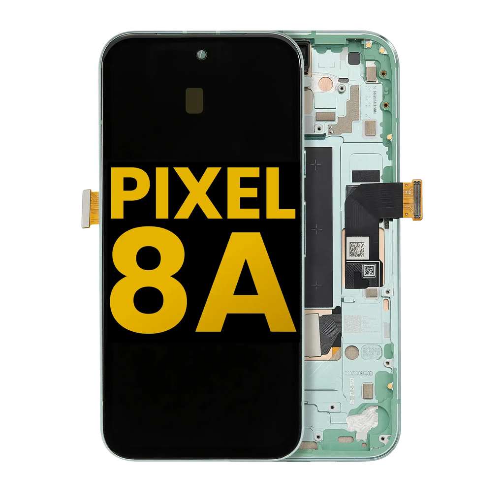 OLED Display with Frame and Fingerprint Sensor for Google Pixel 8A (Refurbished, Aloe)